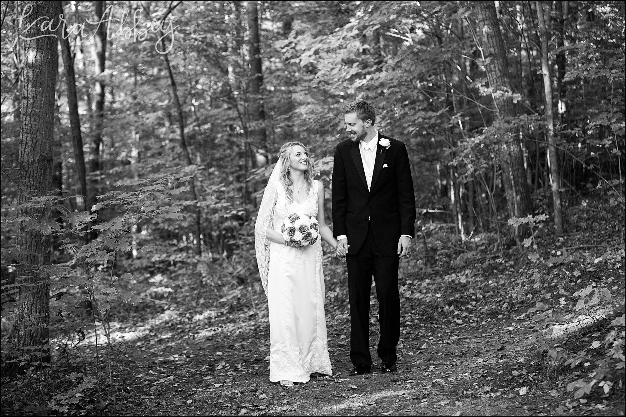 Teal Fall Backyard DIY Wedding - Bride & Groom Portrait - by Photographer in Irwin, PA