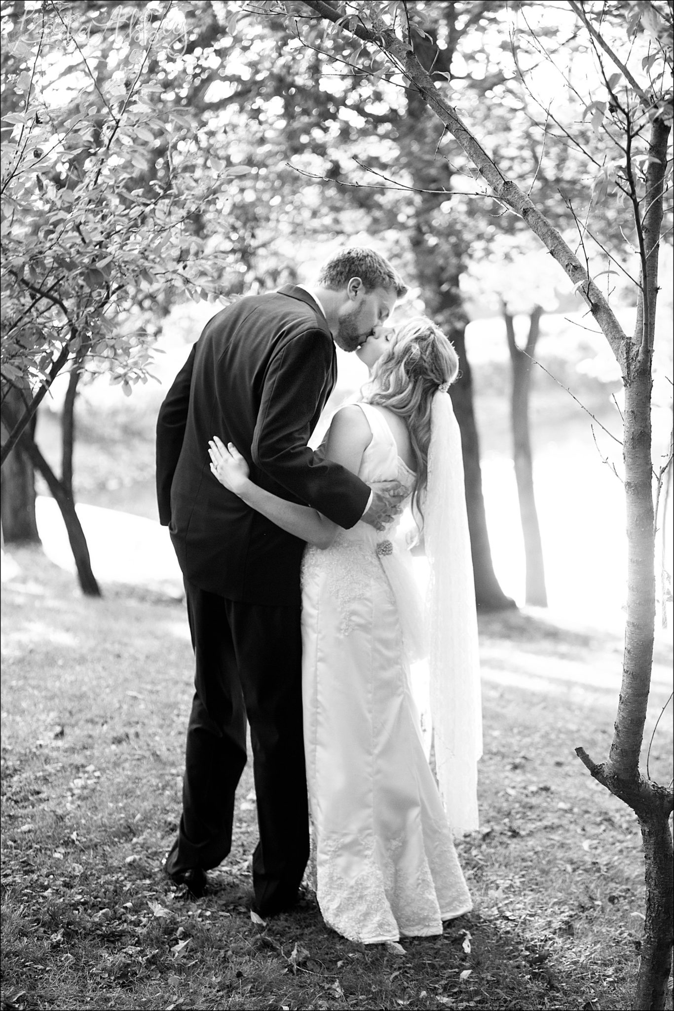 Teal Fall Backyard DIY Wedding - Bride & Groom Portrait - by Photographer in Irwin, PA