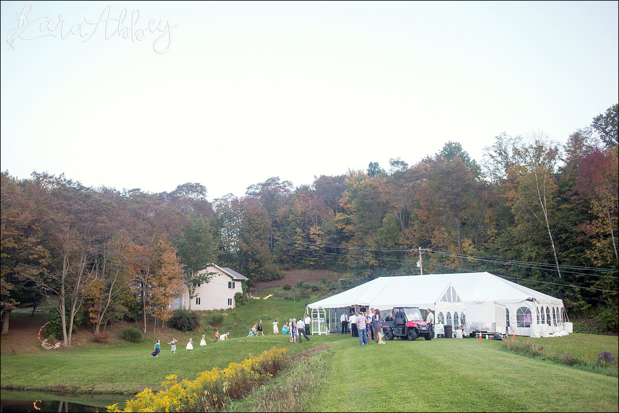 Teal Fall Backyard DIY Wedding Reception by Photographer in Irwin, PA