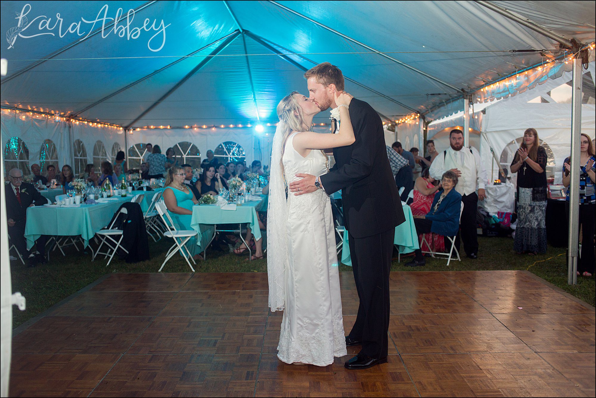 Teal Fall Backyard DIY Wedding Reception - First Dance - by Photographer in Irwin, PA