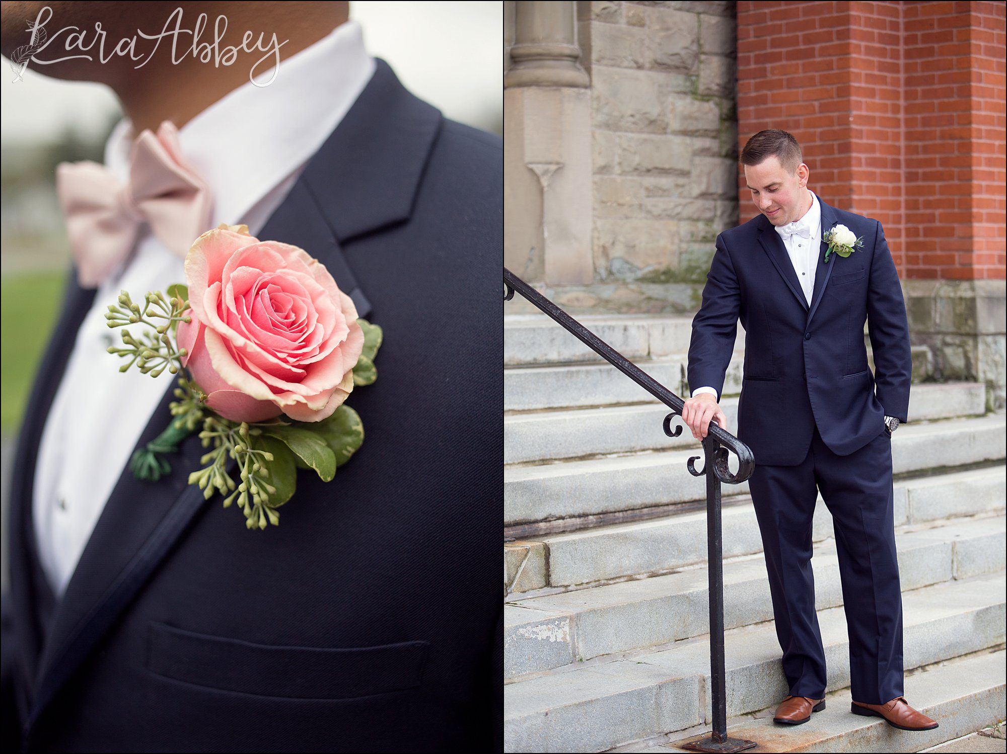 Groom Portrait Navy Fall Wedding