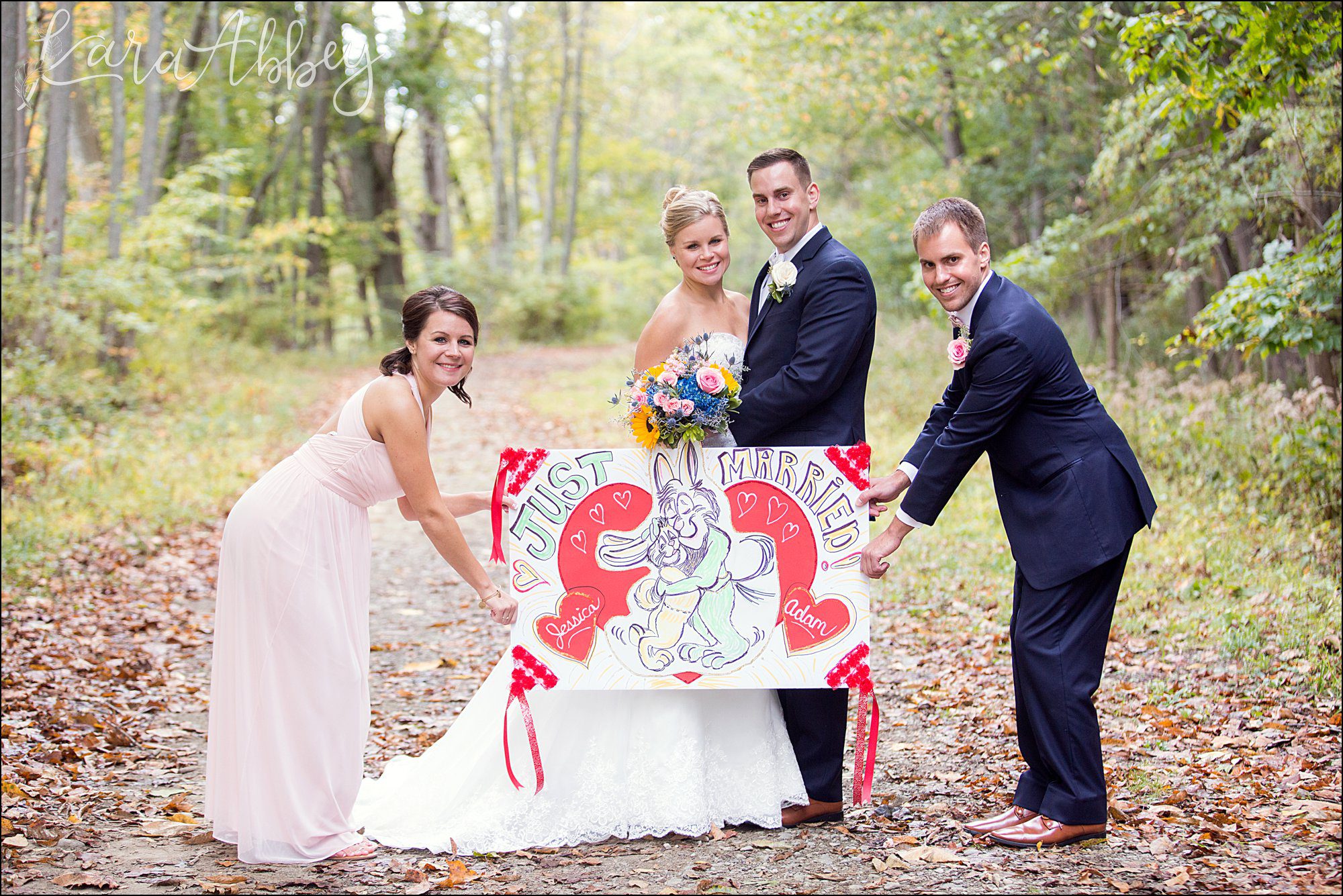 Elegant Navy Fall Wedding Bride & Groom Outdoor Portrait