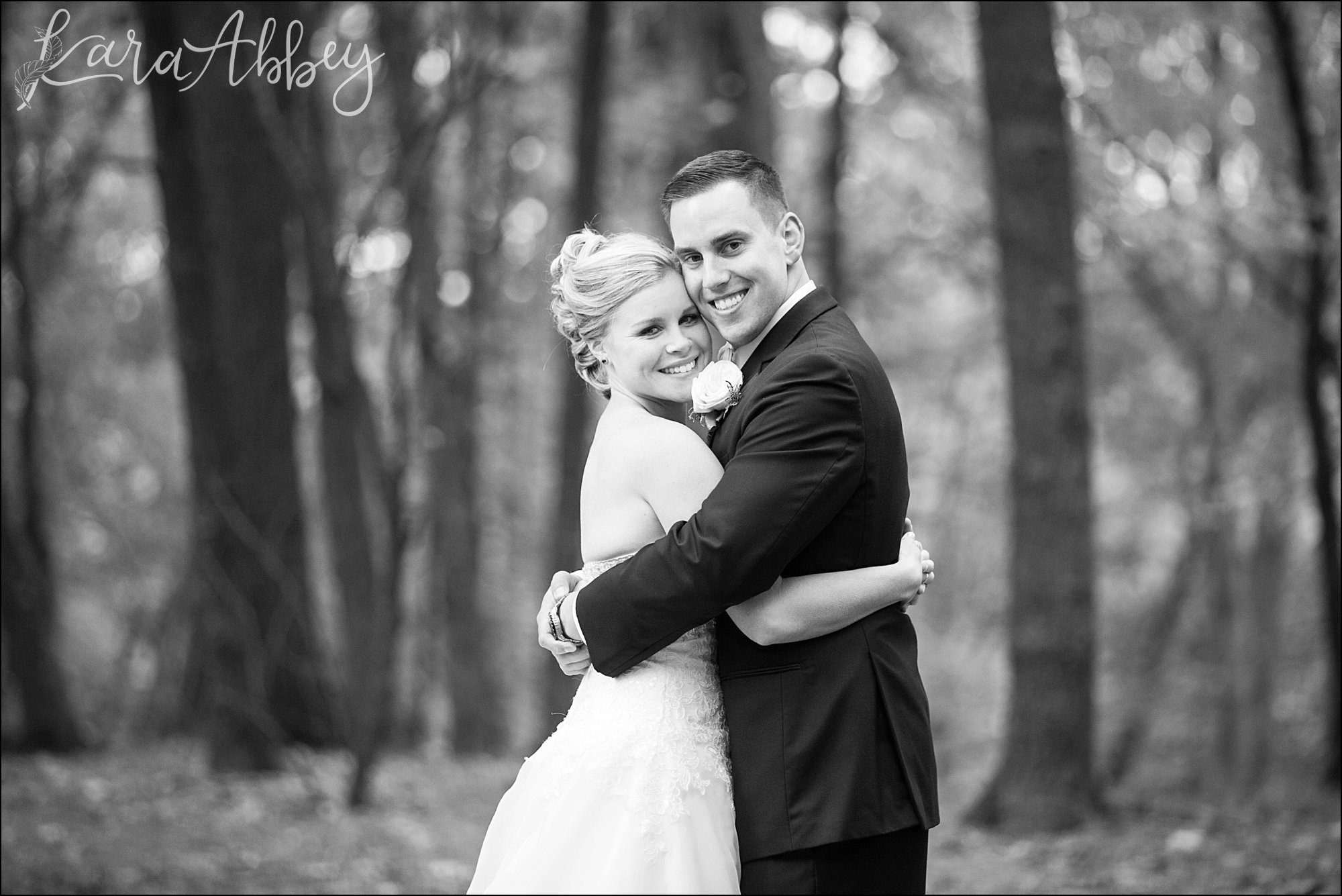 Elegant Navy Fall Wedding Bride & Groom Outdoor Portrait