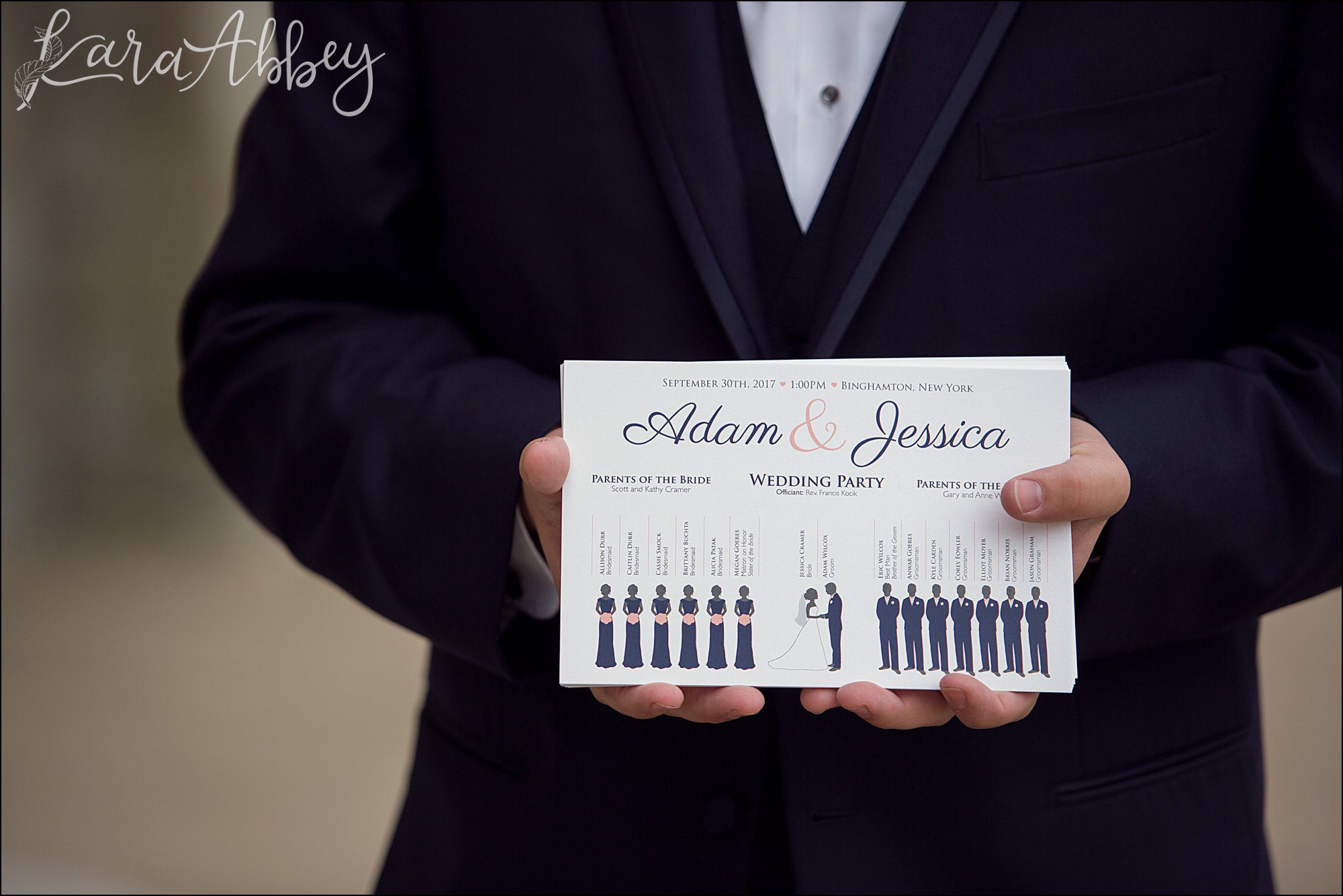Wedding Ceremony Program Navy Fall Wedding