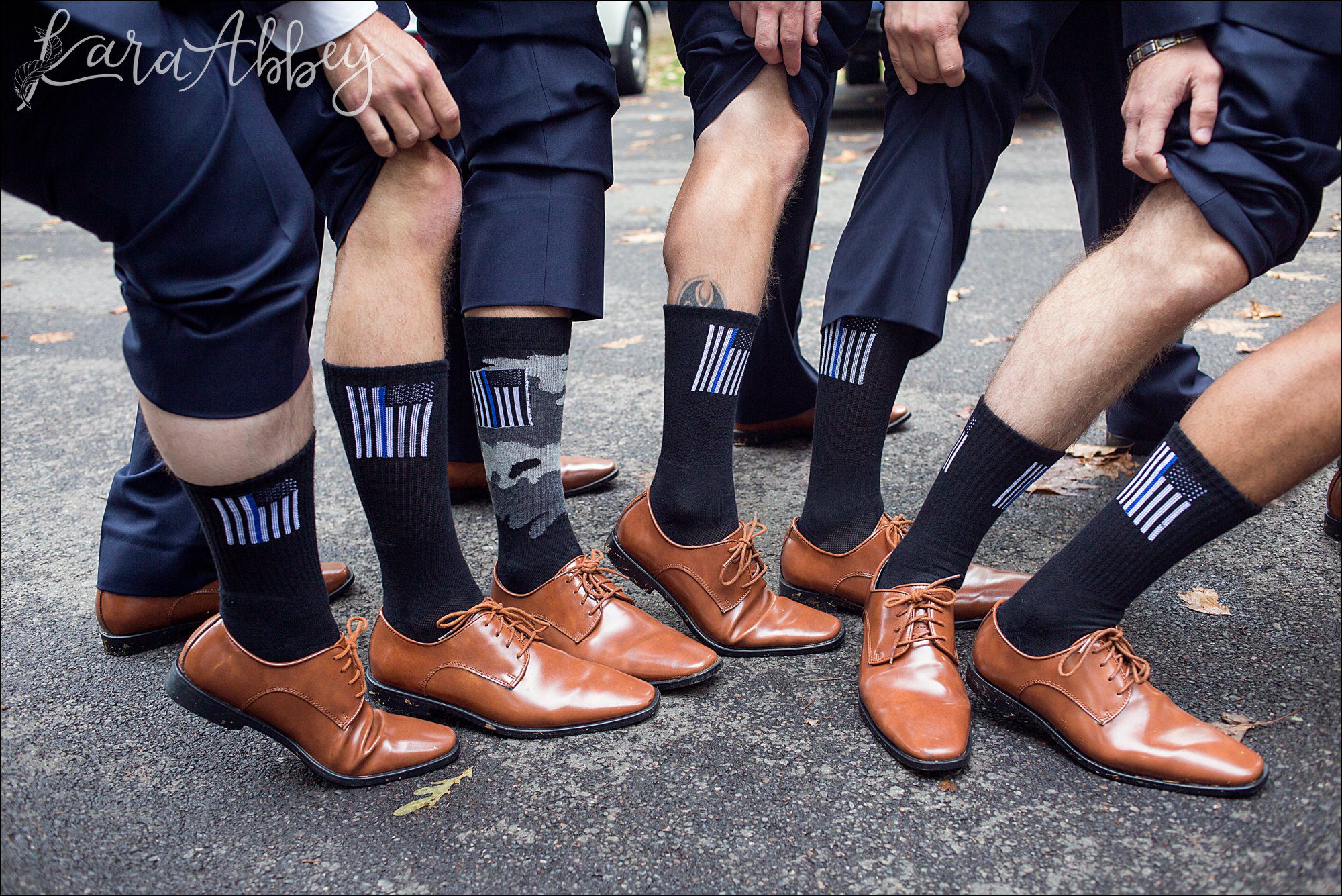 Blue Line Socks for Navy Fall Wedding
