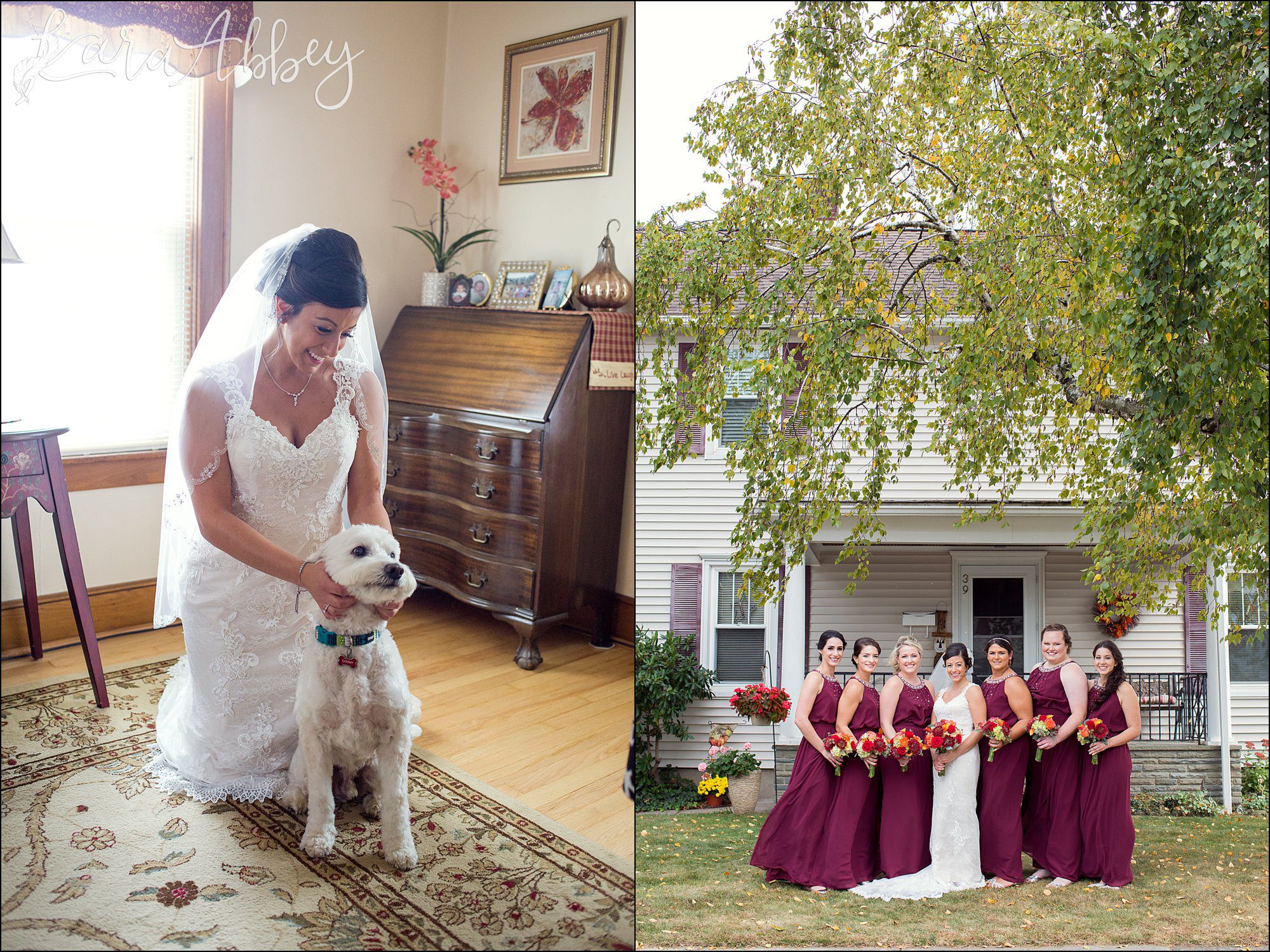 Burgundy Bridesmaids Gowns