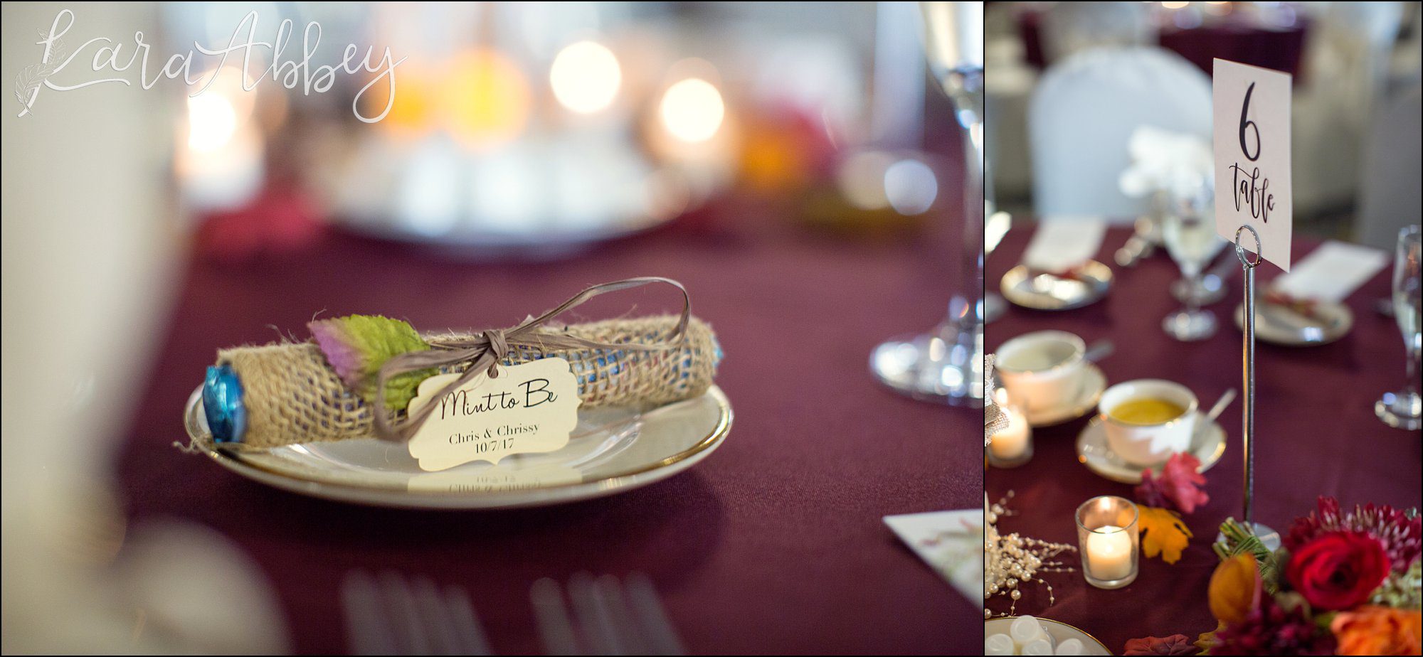 Burgundy Fall Wedding Reception Details