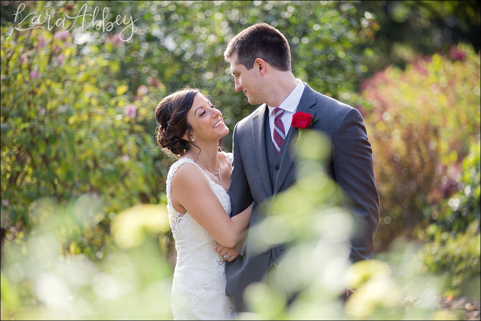 Golden Hour Fall Wedding Bride & Groom Portrait, Burgundy & Orange Bouquet