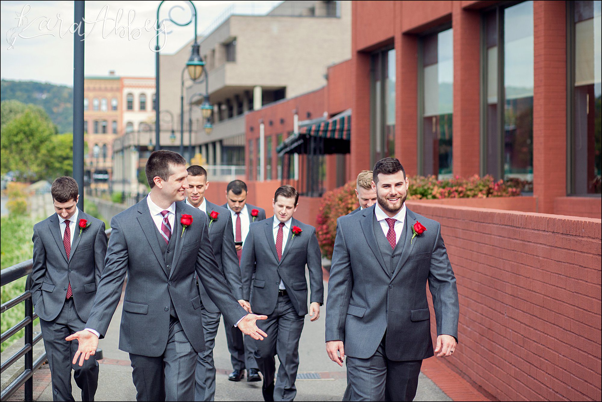 Candid Groom & Groomsmen Portrait - Fall Wedding