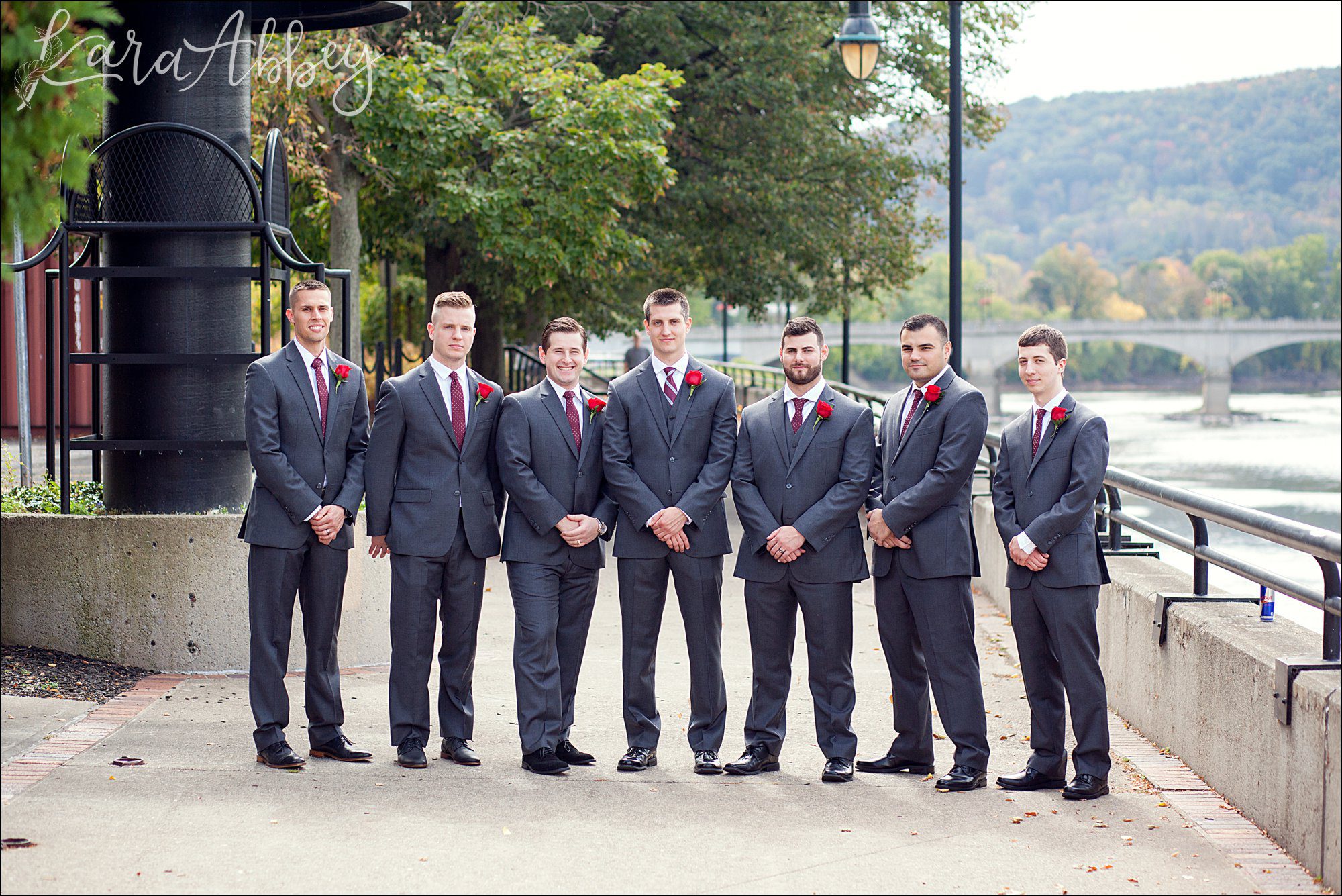 Candid Groom & Groomsmen Portrait - Fall Wedding