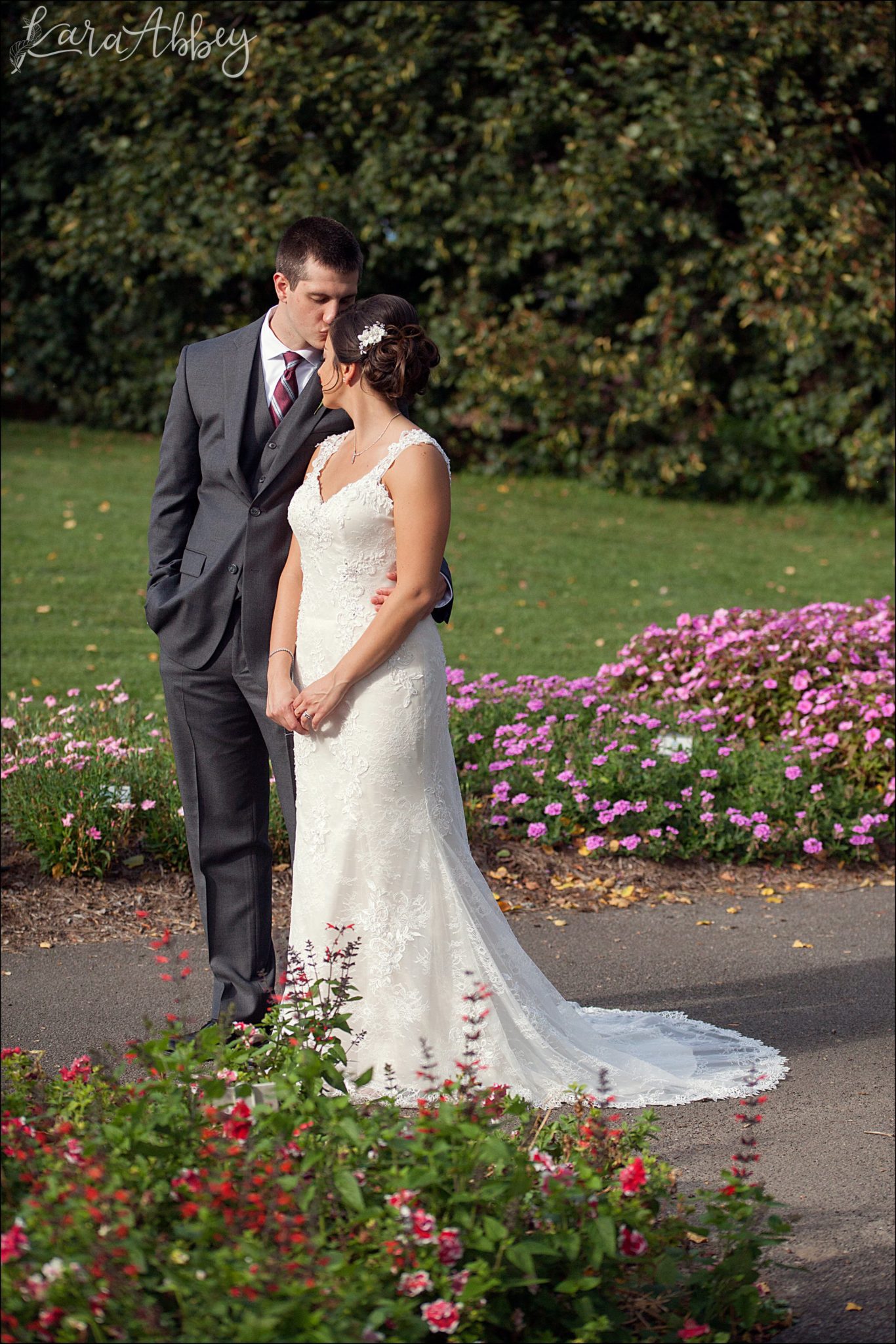 Golden Hour Fall Wedding Bride & Groom Portrait, Burgundy & Orange Bouquet