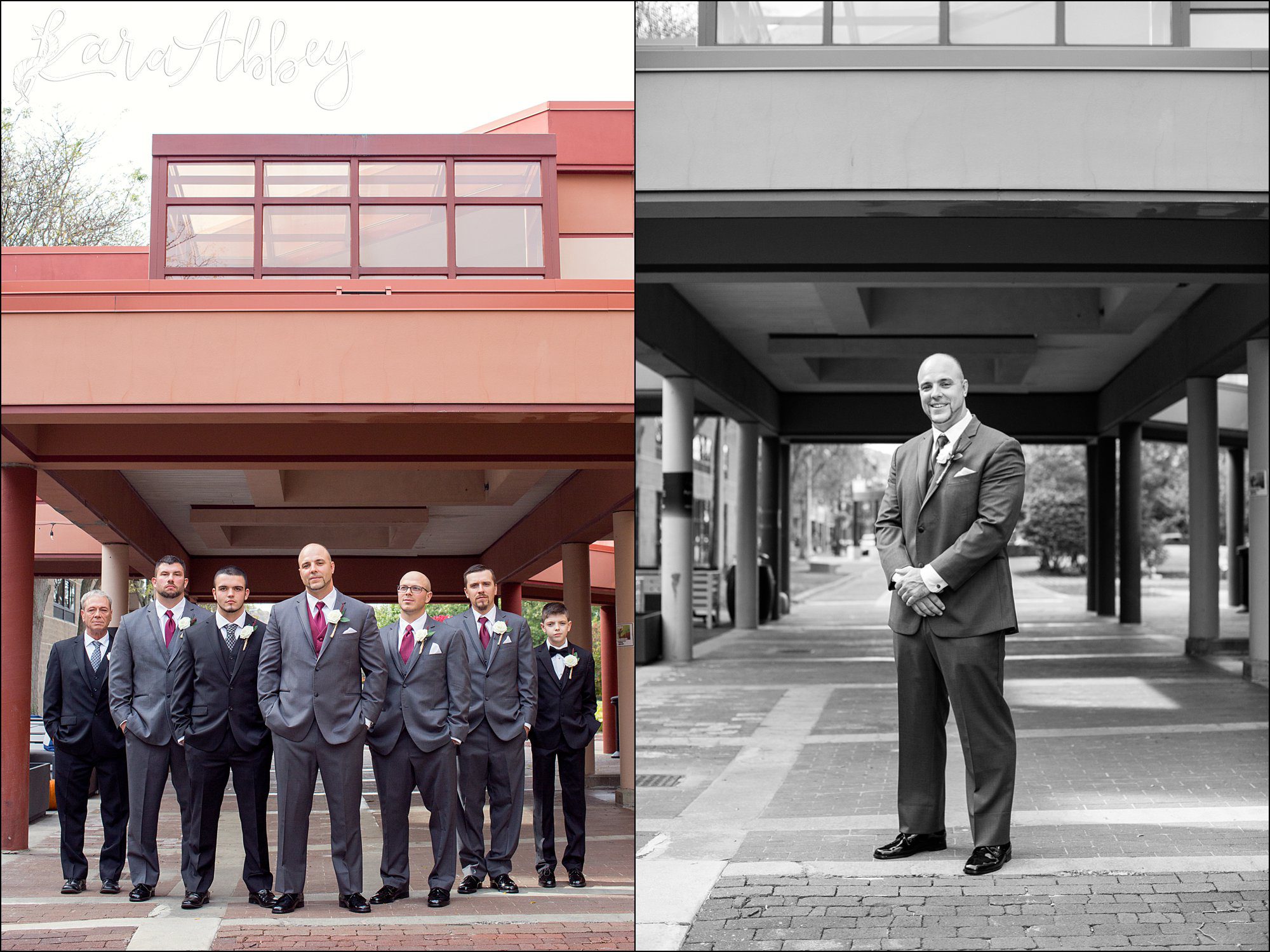 Groom & Groomsmen Portrait - Burgundy Fall Wedding
