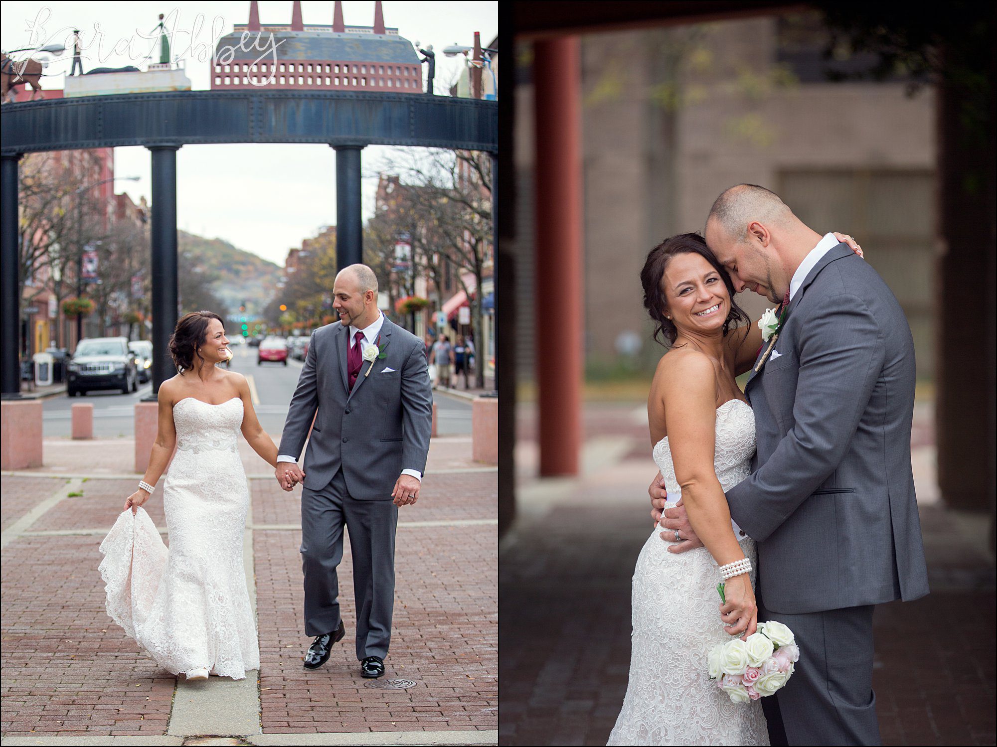 Bride & Groom Portrait after Wedding Ceremony by Irwin, PA Photographer