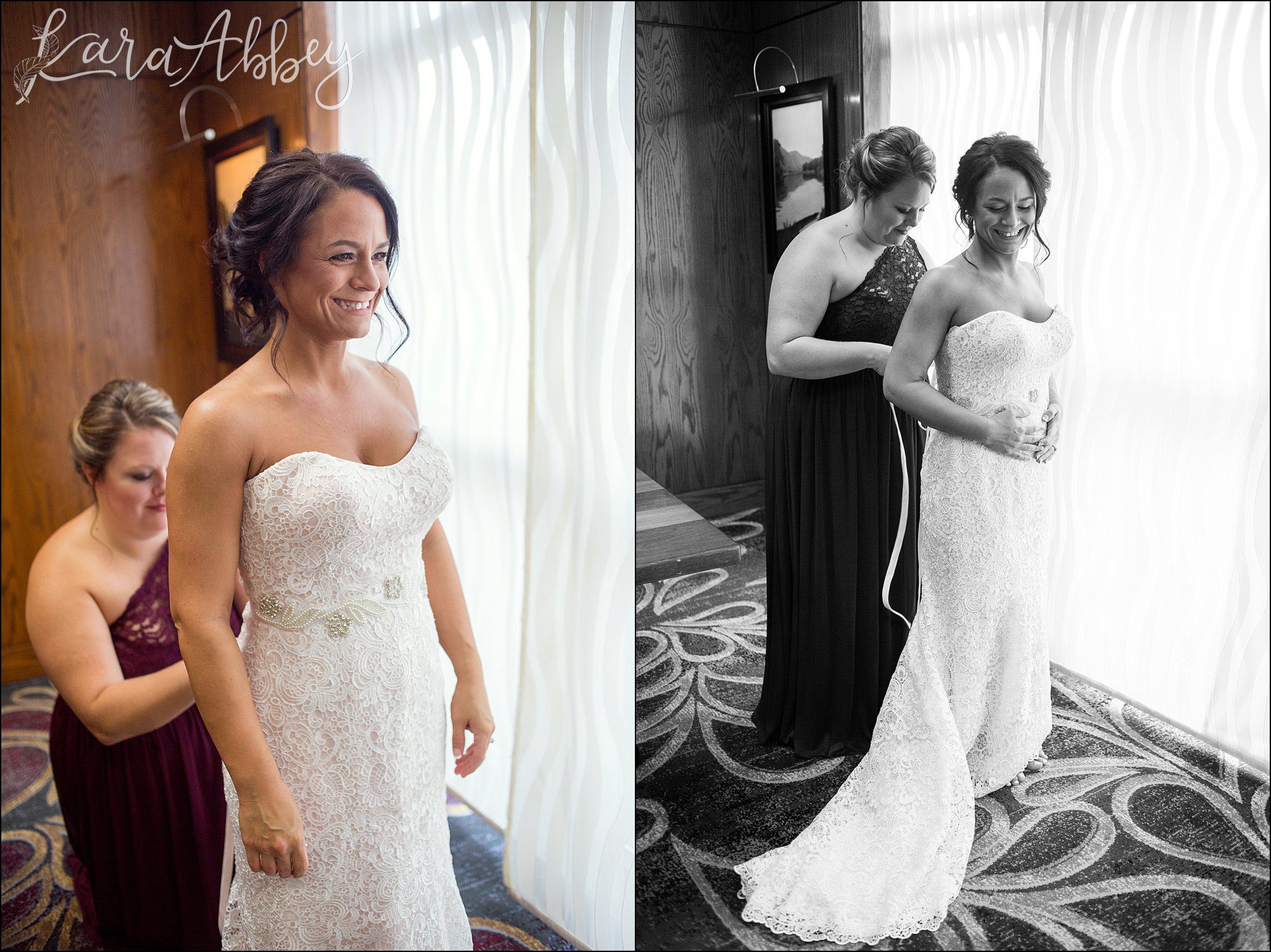 Happy Bride Getting Ready before Wedding Ceremony