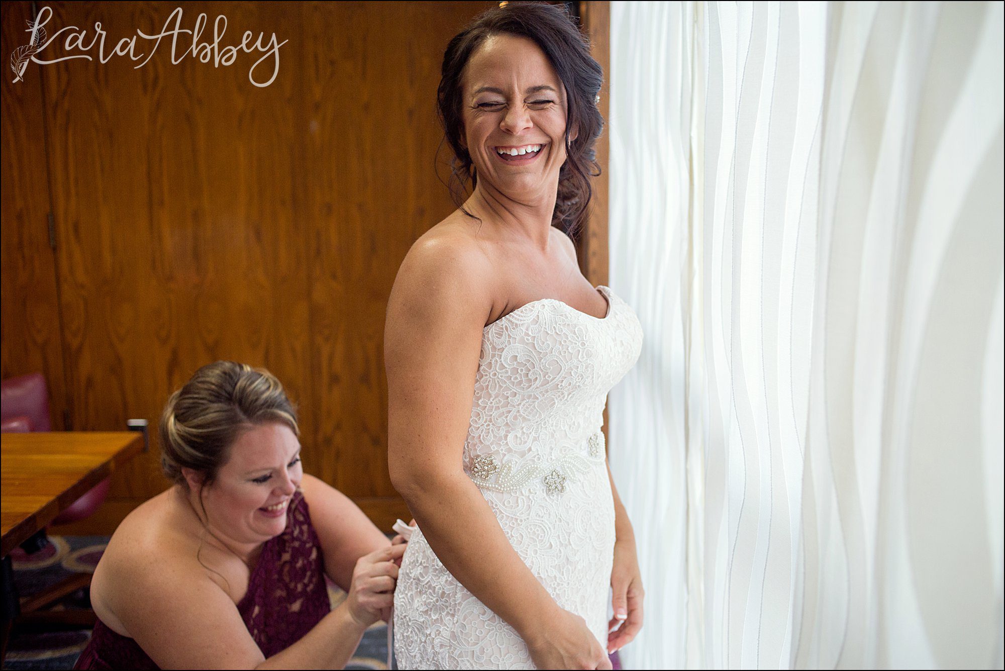 Happy Bride Getting Ready before Wedding Ceremony