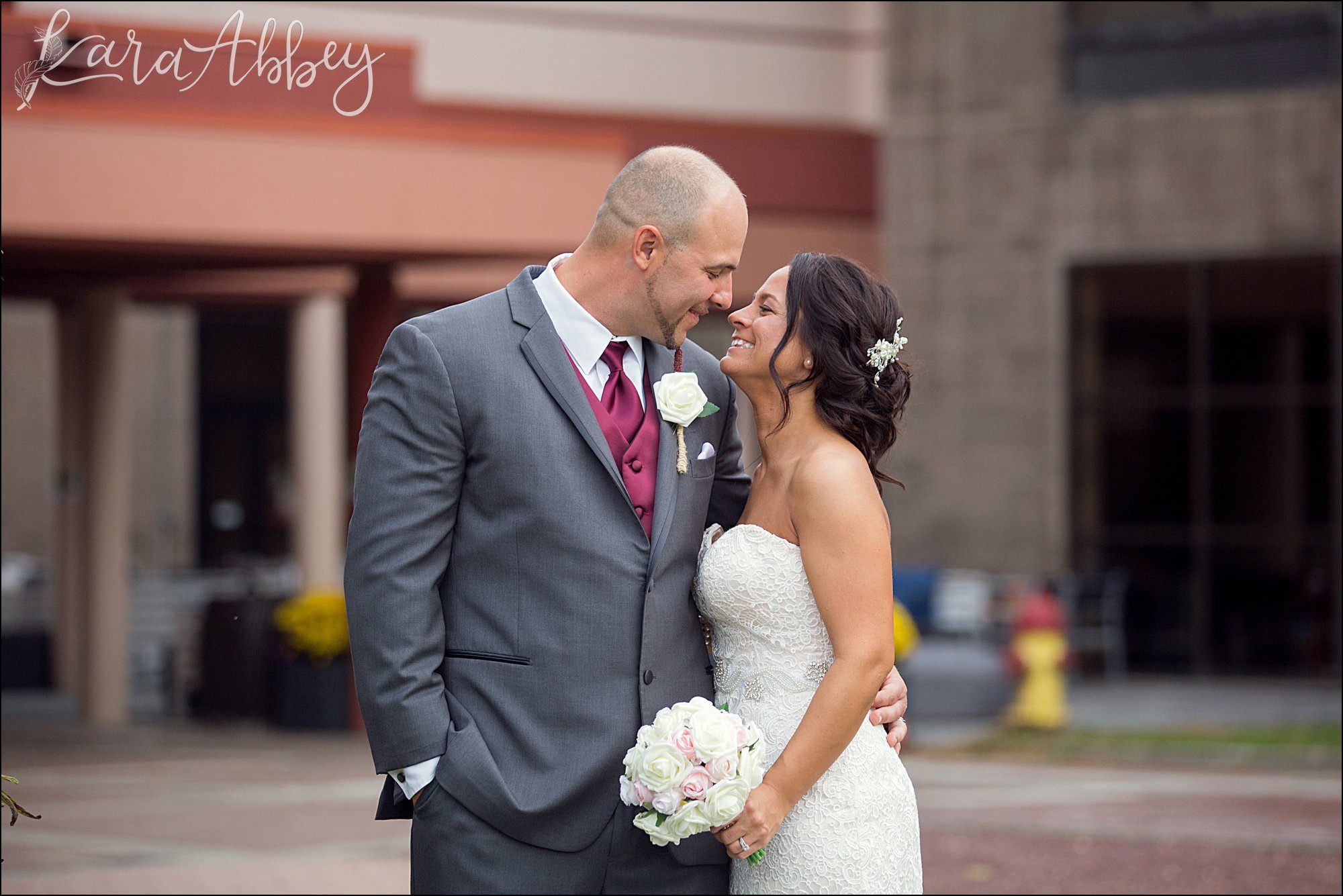 Bride & Groom Portrait after Wedding Ceremony by Irwin, PA Photographer