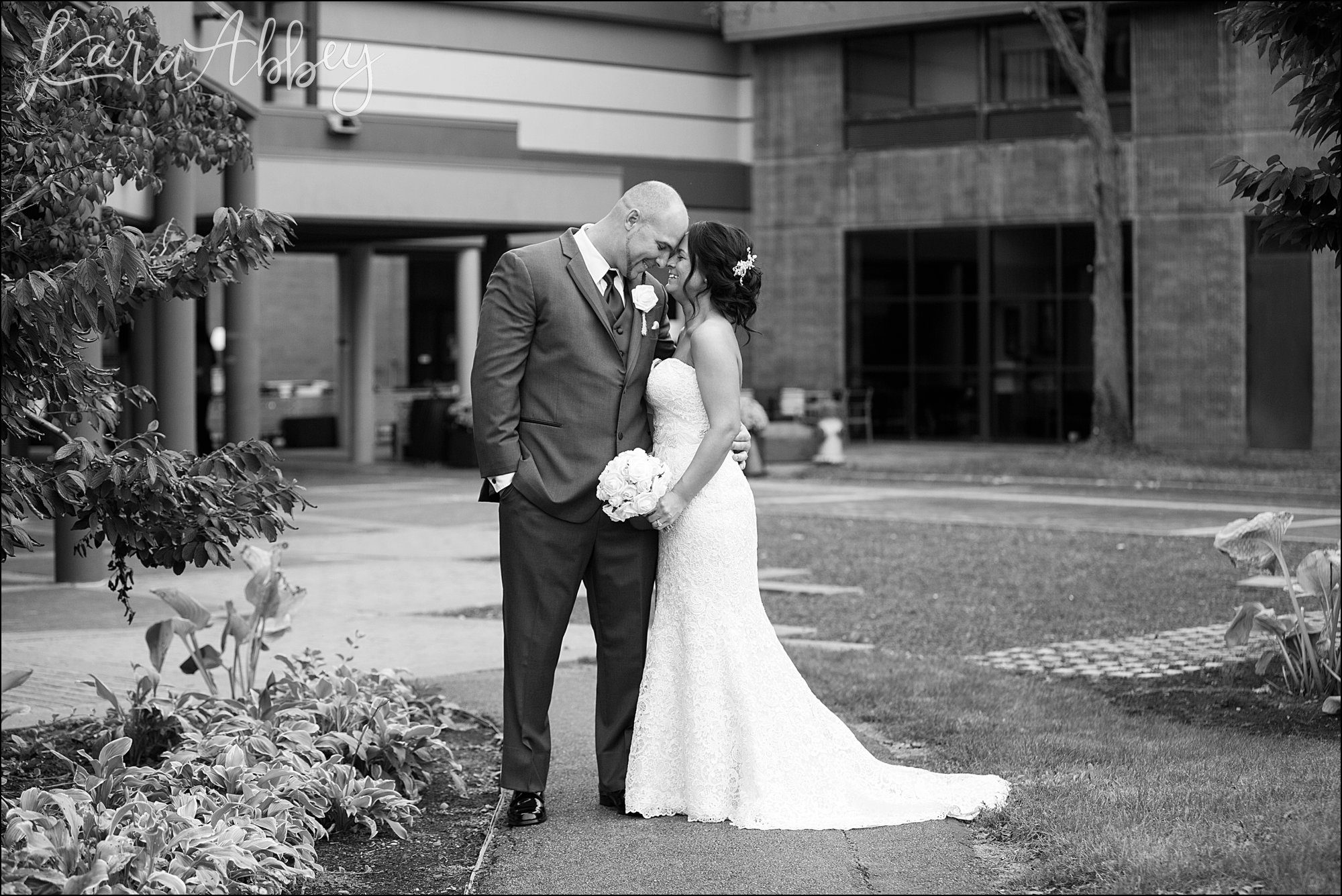Bride & Groom Portrait after Wedding Ceremony by Irwin, PA Photographer
