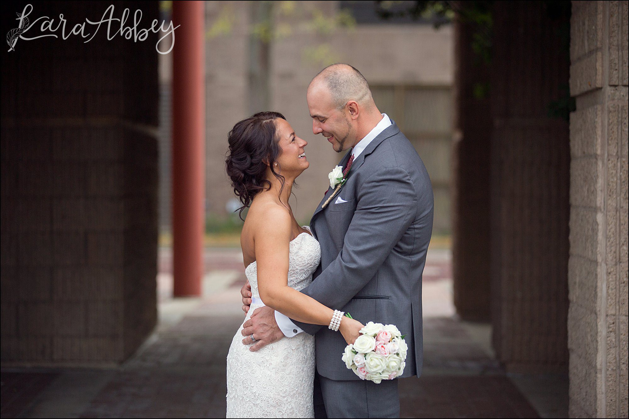 Bride & Groom Portrait after Wedding Ceremony by Irwin, PA Photographer