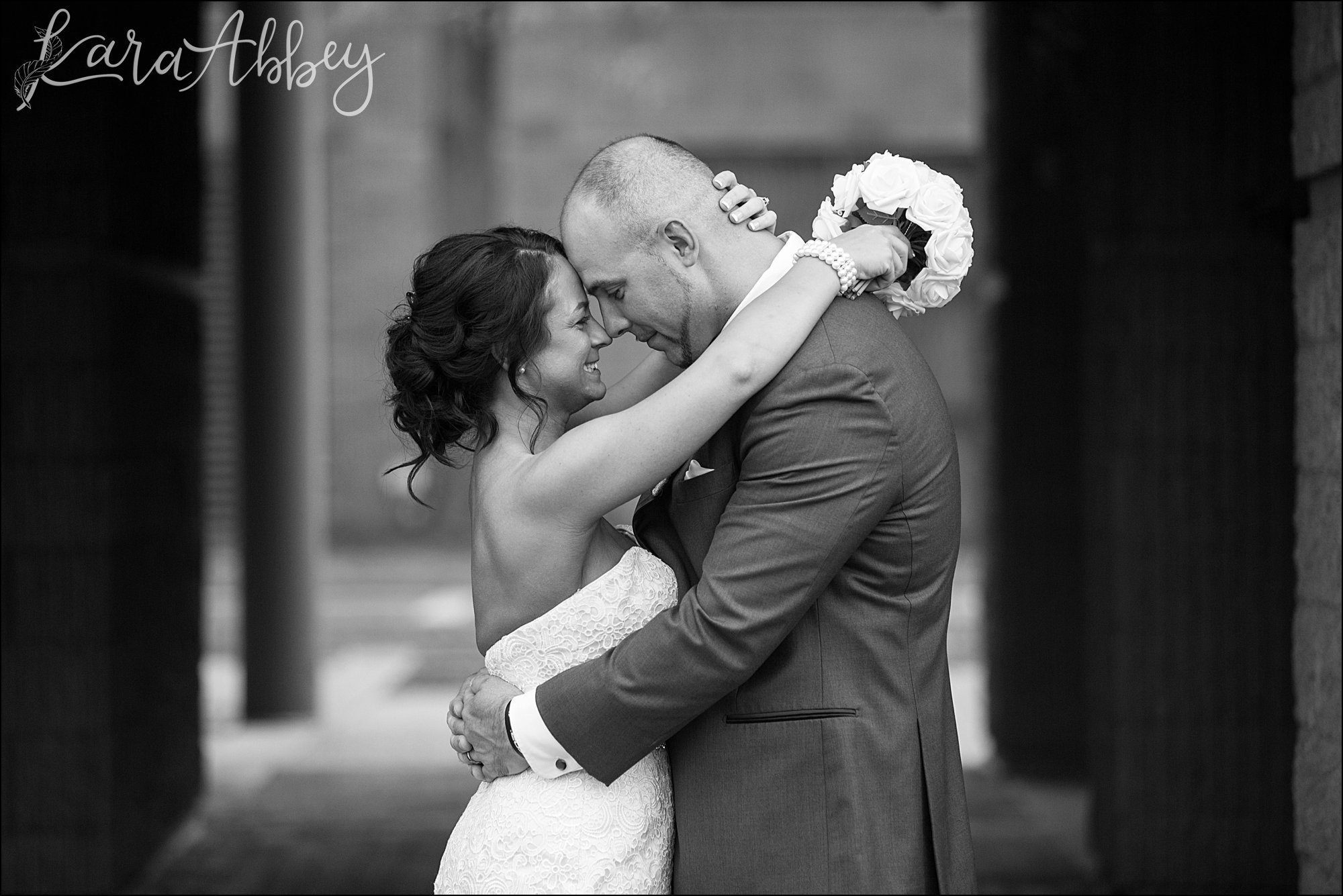 Bride & Groom Portrait after Wedding Ceremony by Irwin, PA Photographer