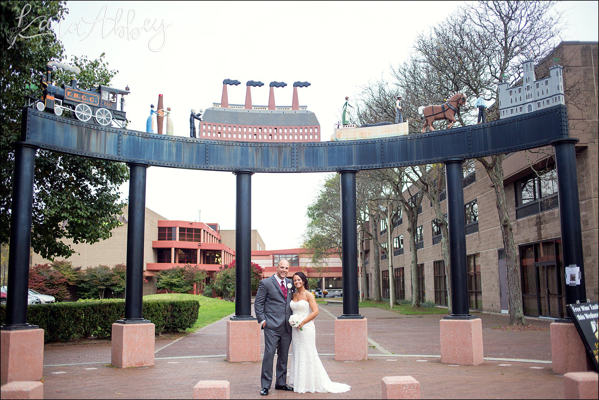 Bride & Groom Portrait after Wedding Ceremony by Irwin, PA Photographer