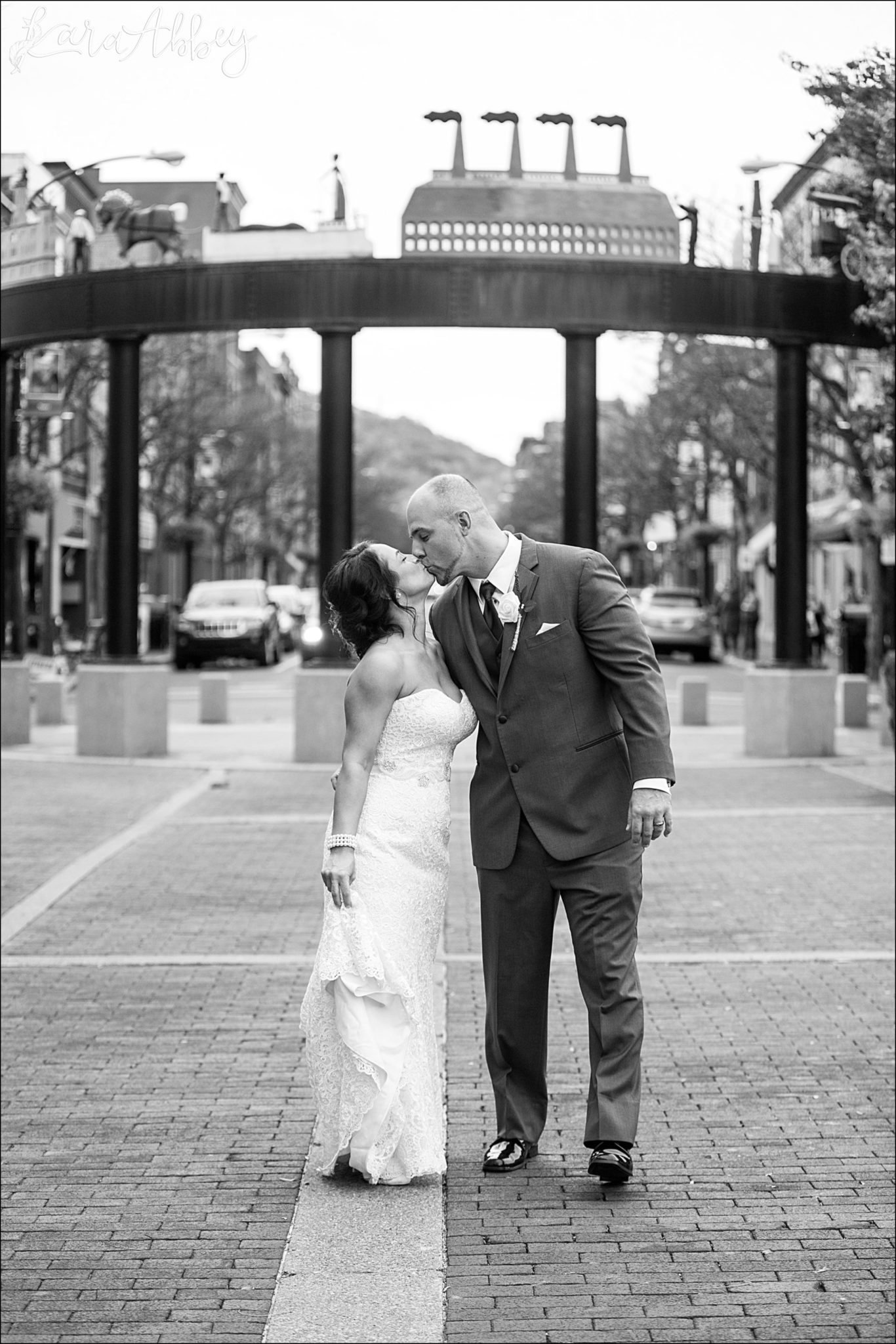 Bride & Groom Portrait after Wedding Ceremony by Irwin, PA Photographer