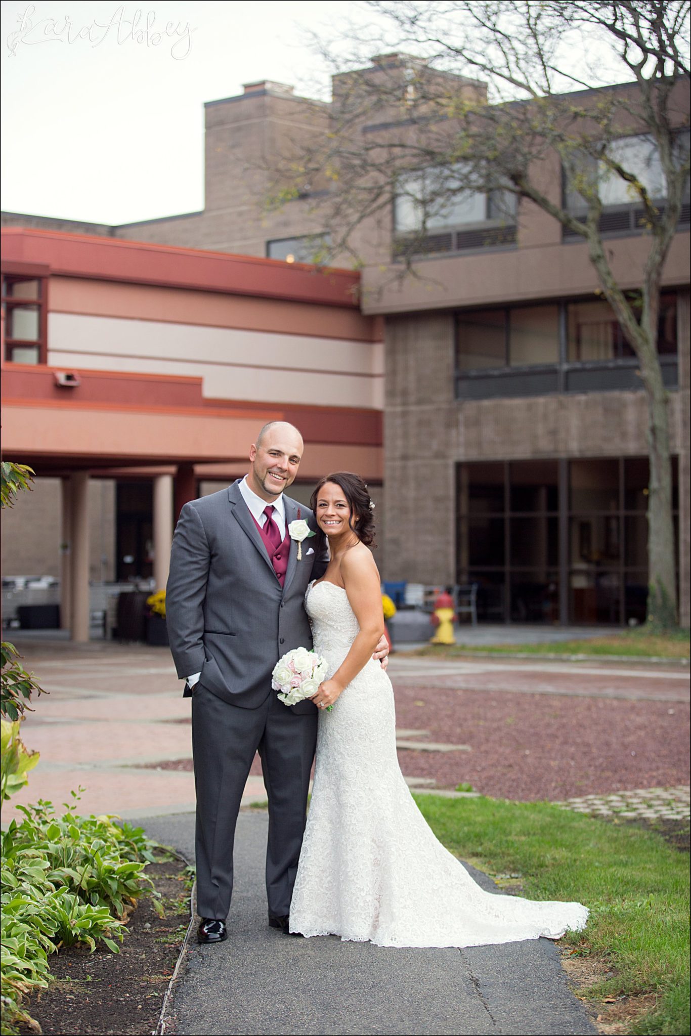 Bride & Groom Portrait after Wedding Ceremony by Irwin, PA Photographer