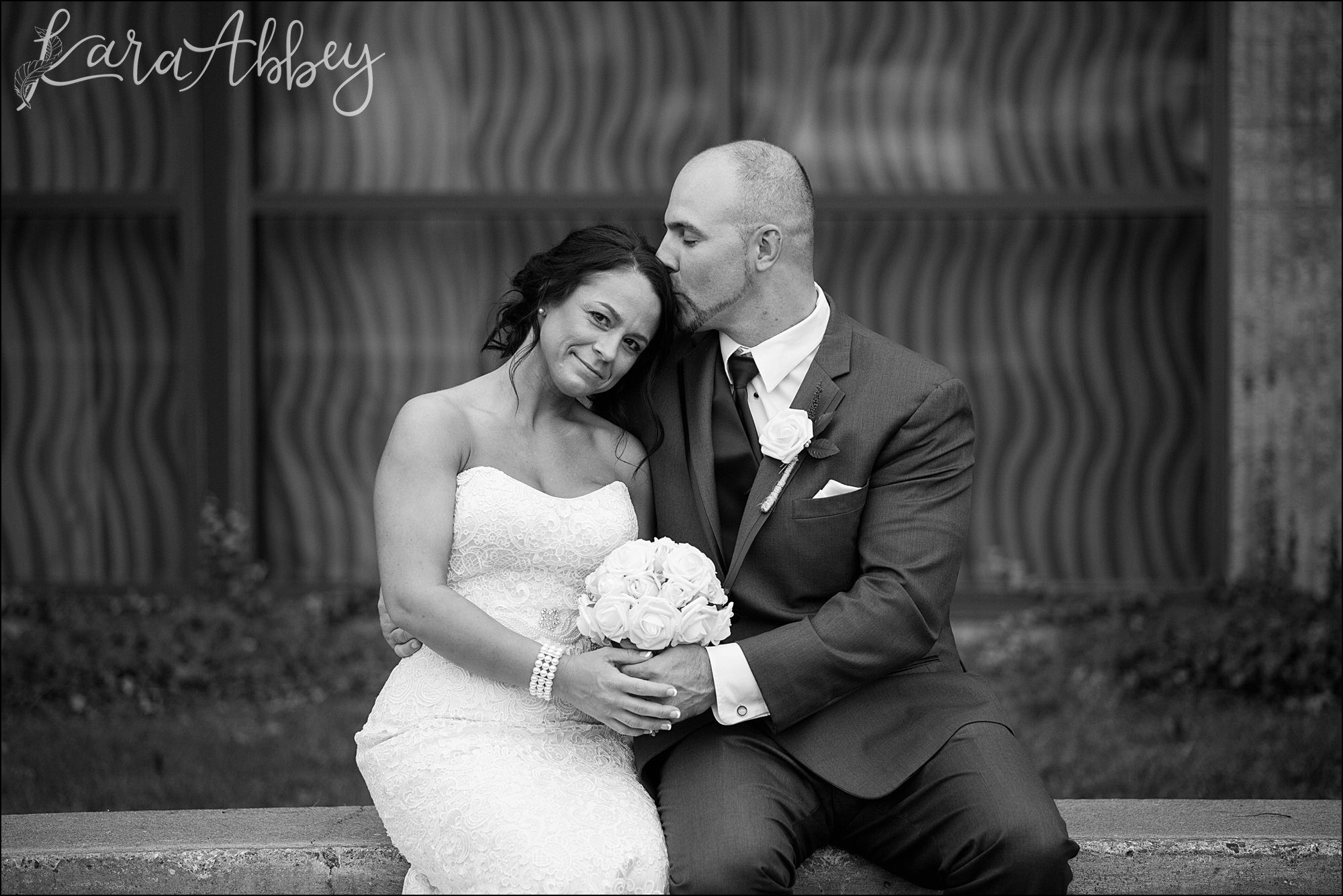 Bride & Groom Portrait after Wedding Ceremony by Irwin, PA Photographer