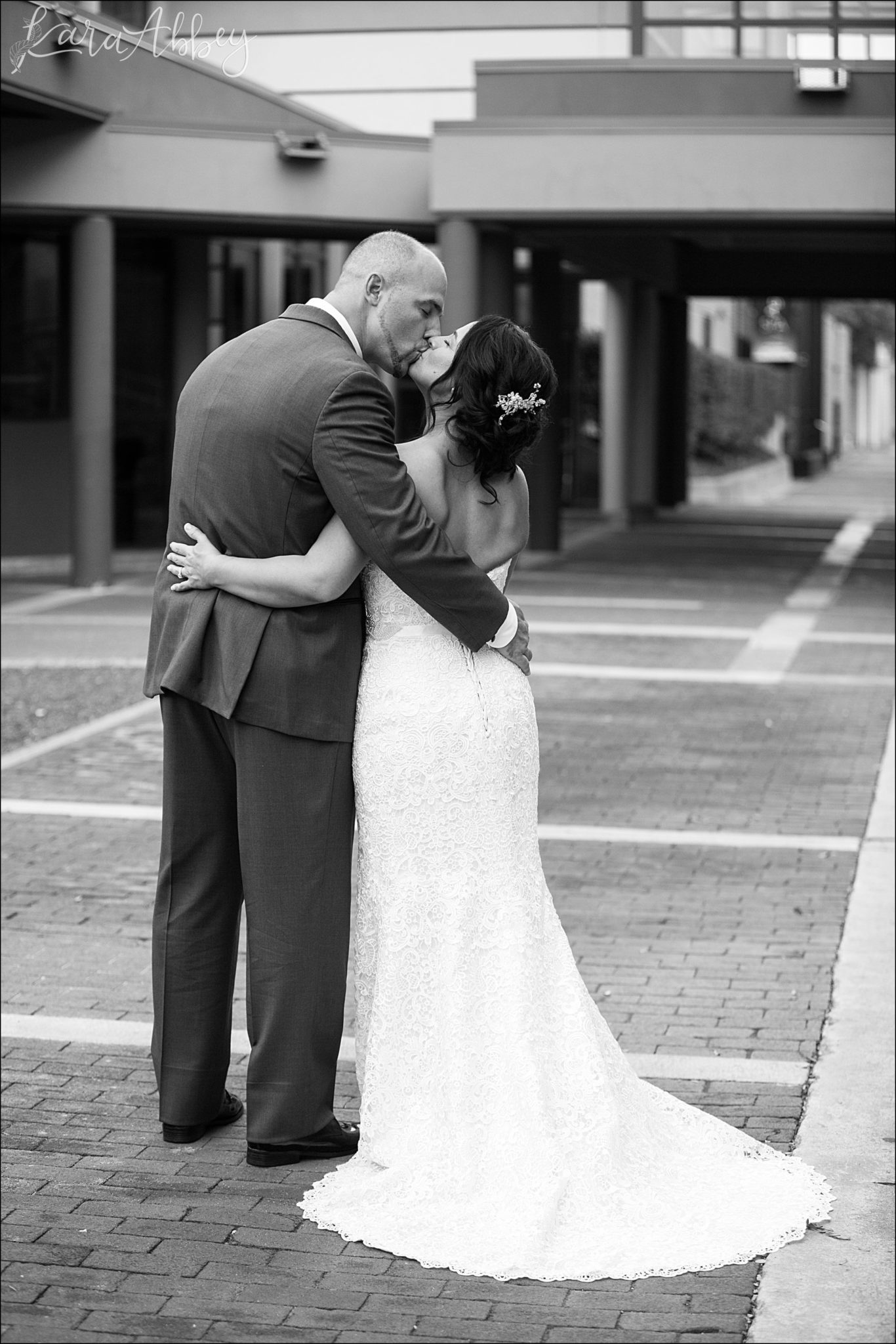 Bride & Groom Portrait after Wedding Ceremony by Irwin, PA Photographer