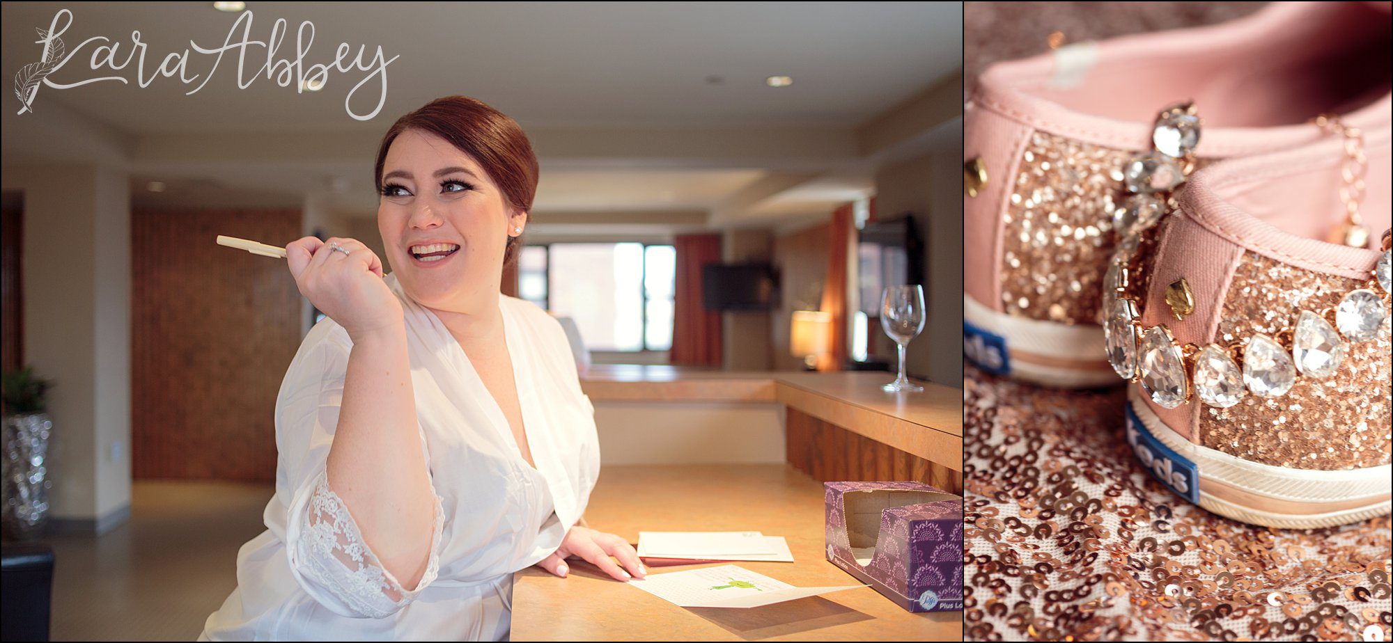 Winter Rose Gold DoubleTree Hotel Wedding in Downtown Pittsburgh, PA - Bridal Details