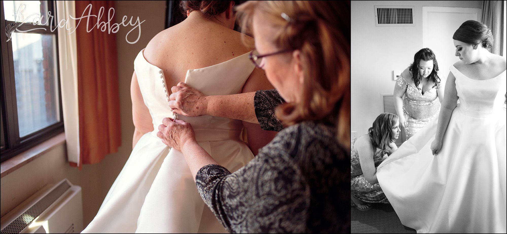 Winter Rose Gold DoubleTree Hotel Wedding in Downtown Pittsburgh, PA - Getting Ready