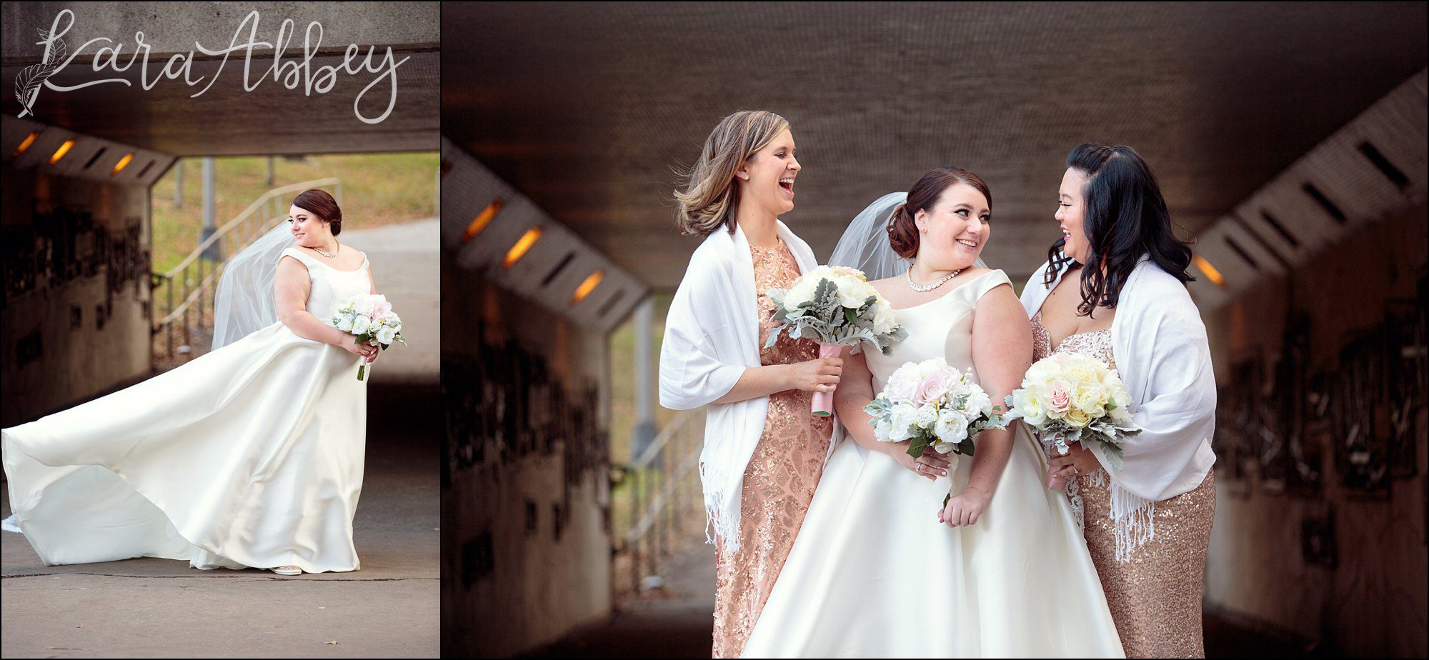 Winter Rose Gold DoubleTree Hotel Wedding in Downtown Pittsburgh, PA - Bridal Portraits