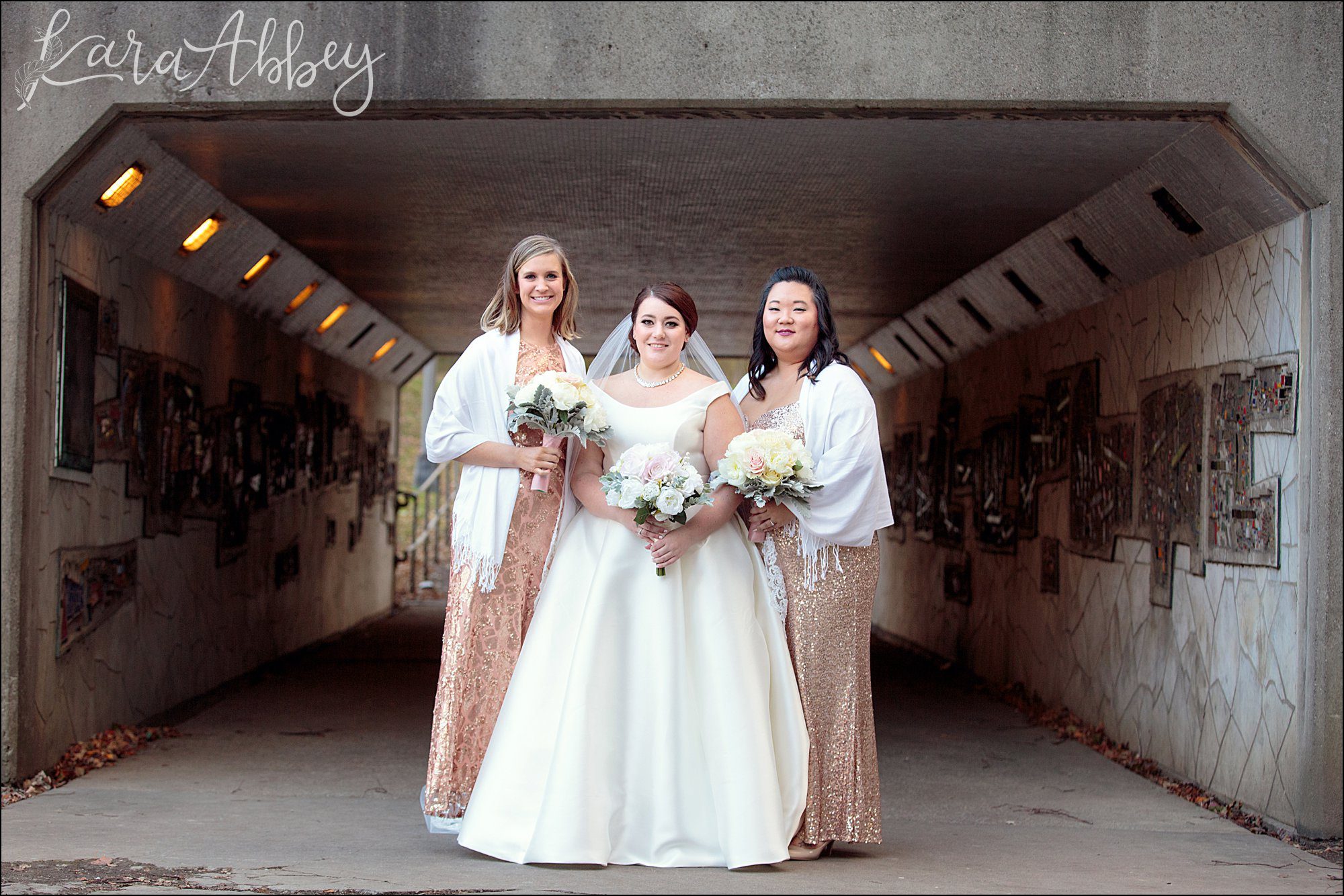 Winter Rose Gold DoubleTree Hotel Wedding in Downtown Pittsburgh, PA - Bridal Portraits