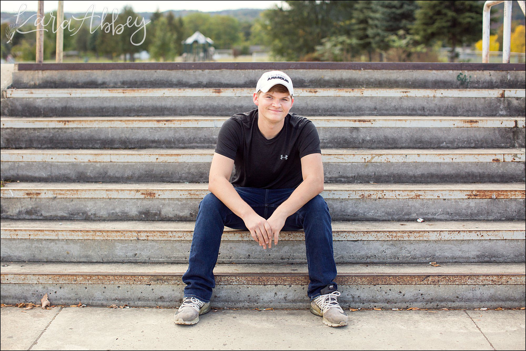 Outdoor Fall Senior Guy Photos by Irwin, PA Photographer