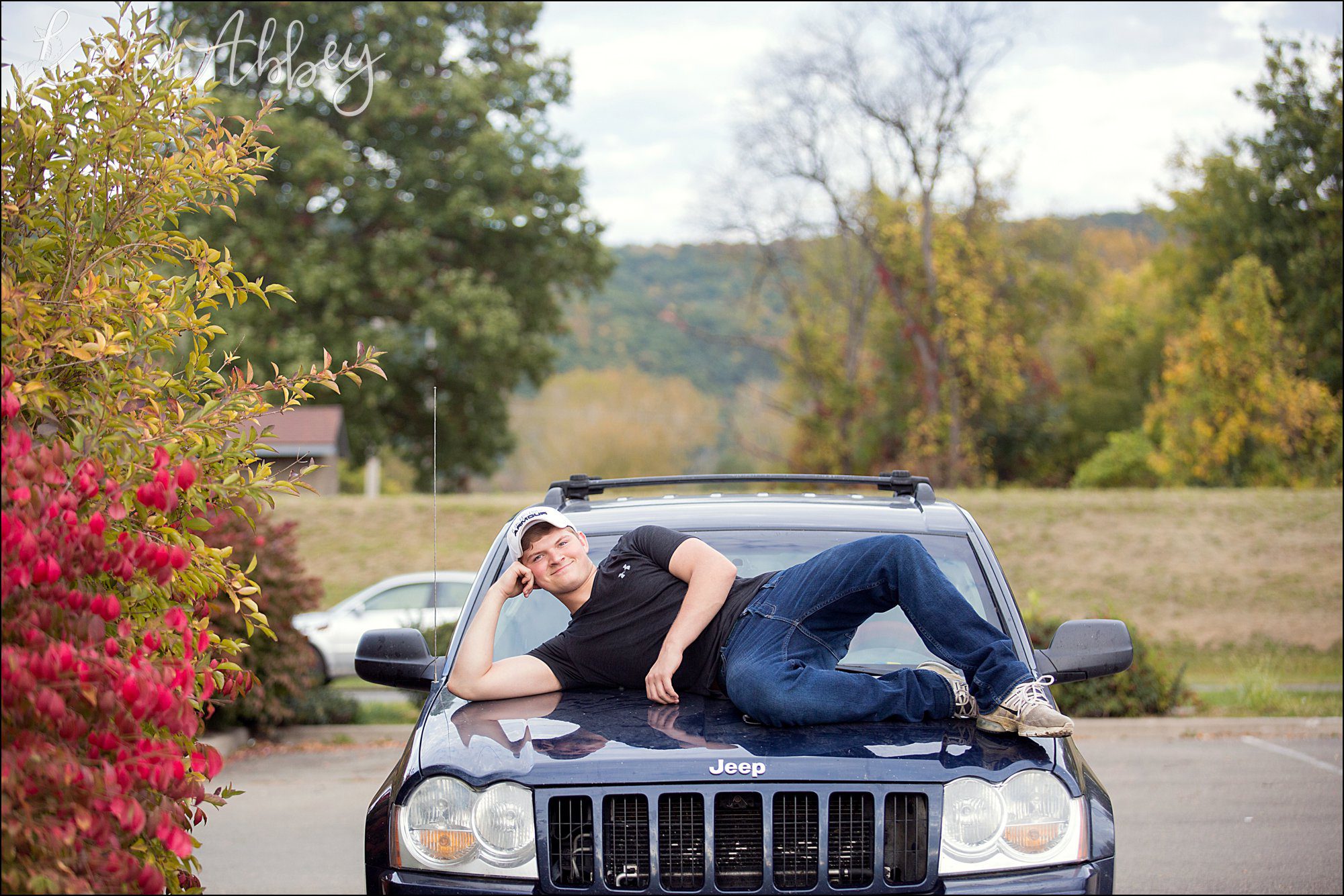 Outdoor Fall Senior Guy Photos by Irwin, PA Photographer