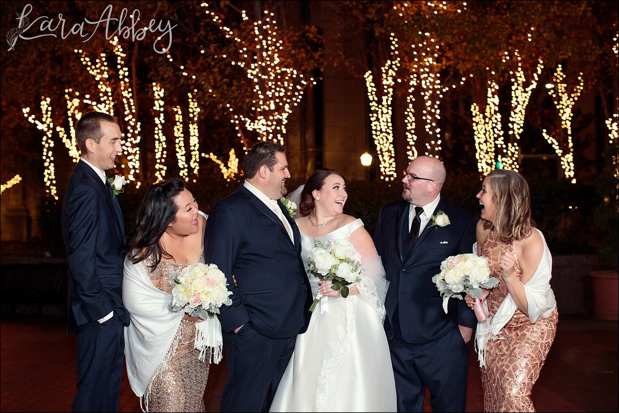Winter Rose Gold Doubletree Hotel Downtown Pittsburgh PA Wedding