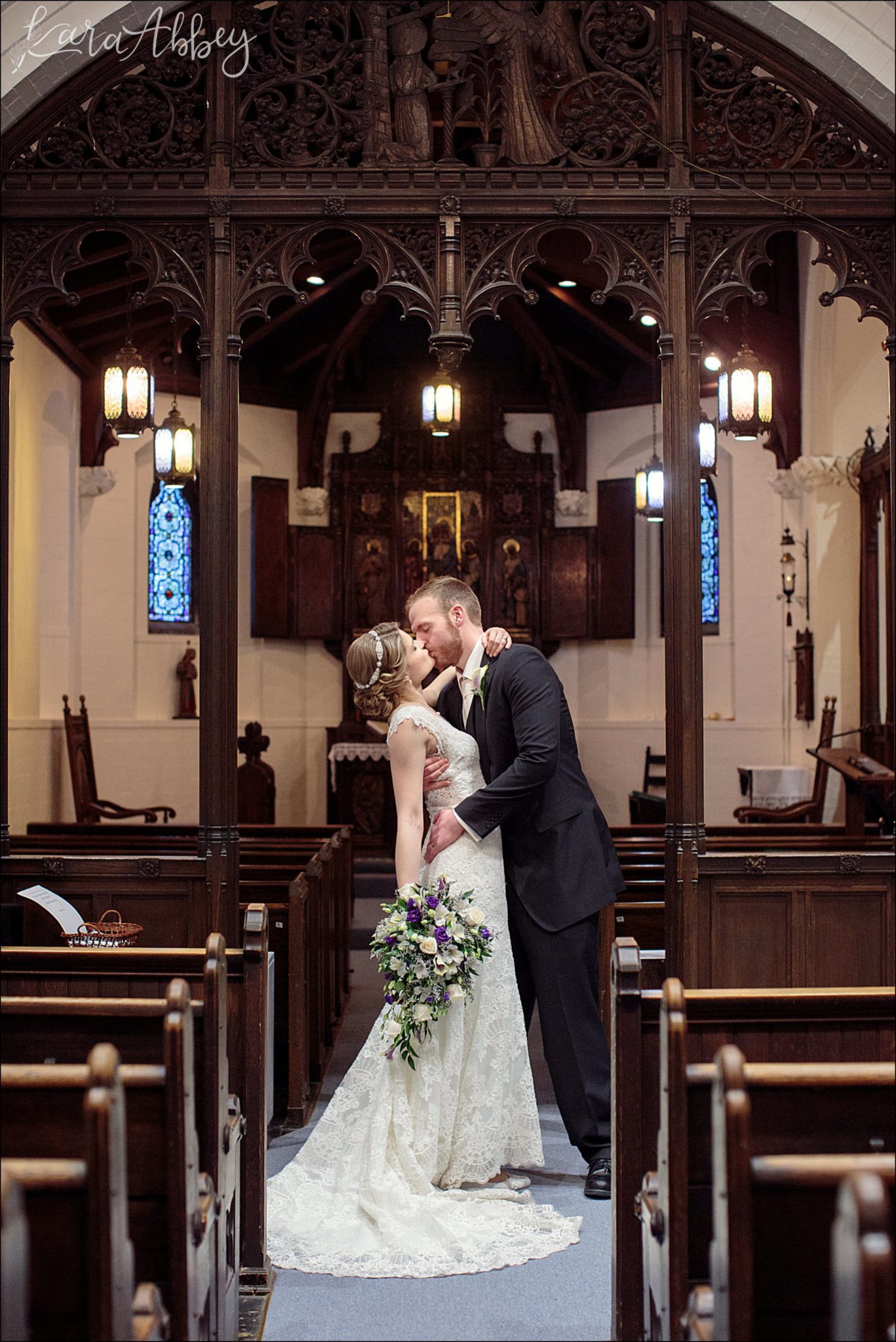 Ultra Violet Winter Wedding at Church of the Ascension in Pittsburgh, PA
