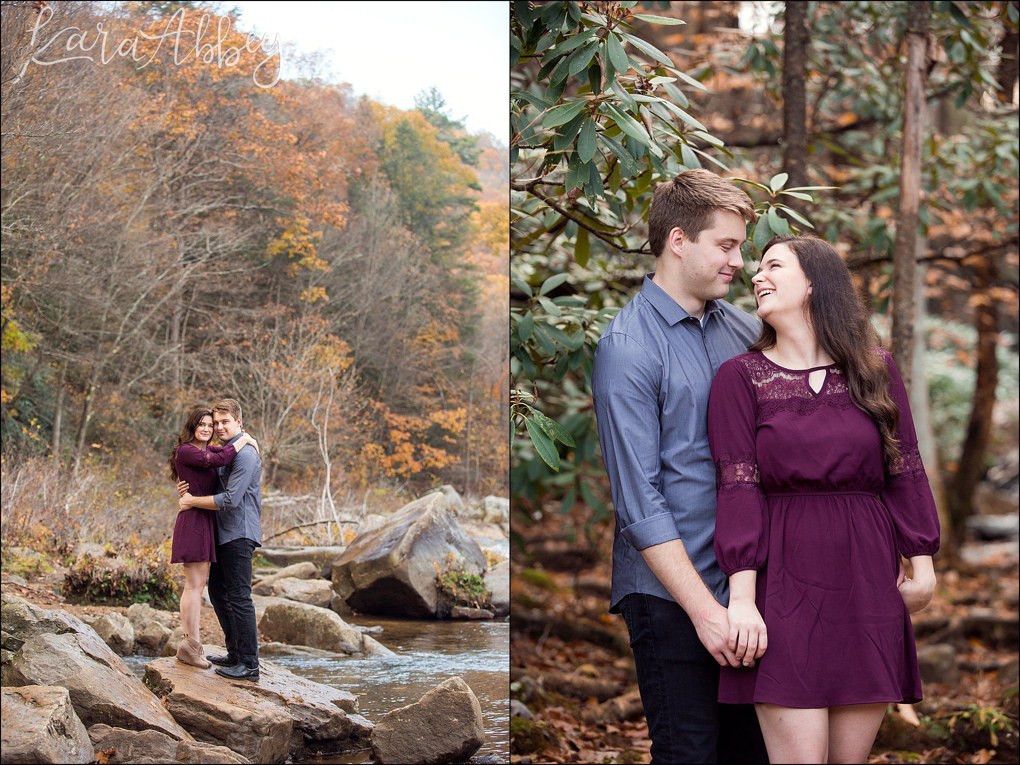 Ohiopyle State Park Engagement Photos in the Fall