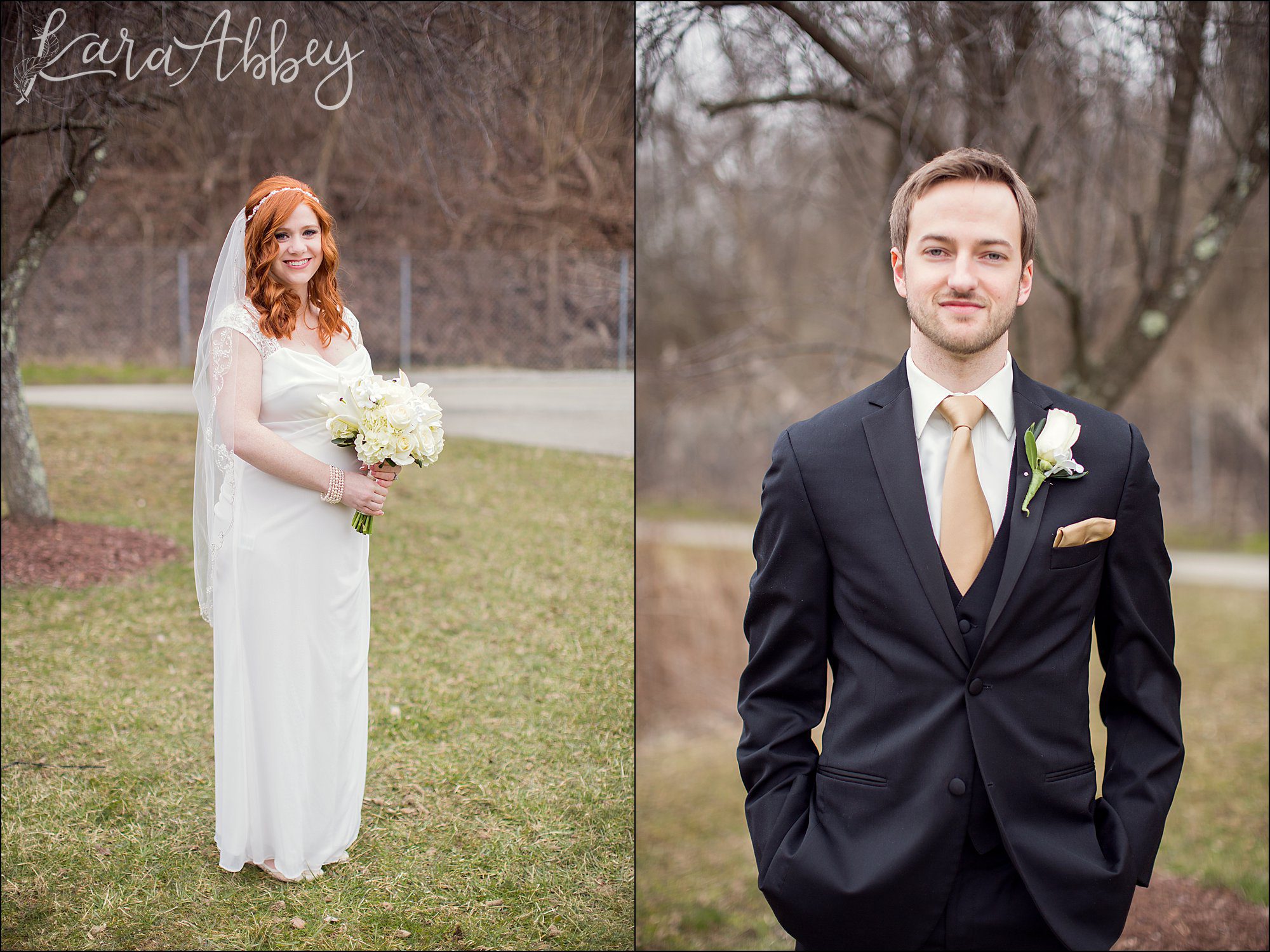 St. Patrick's Day Winter Wedding - First Look at Indian Lake Park in North Huntingdon, PA