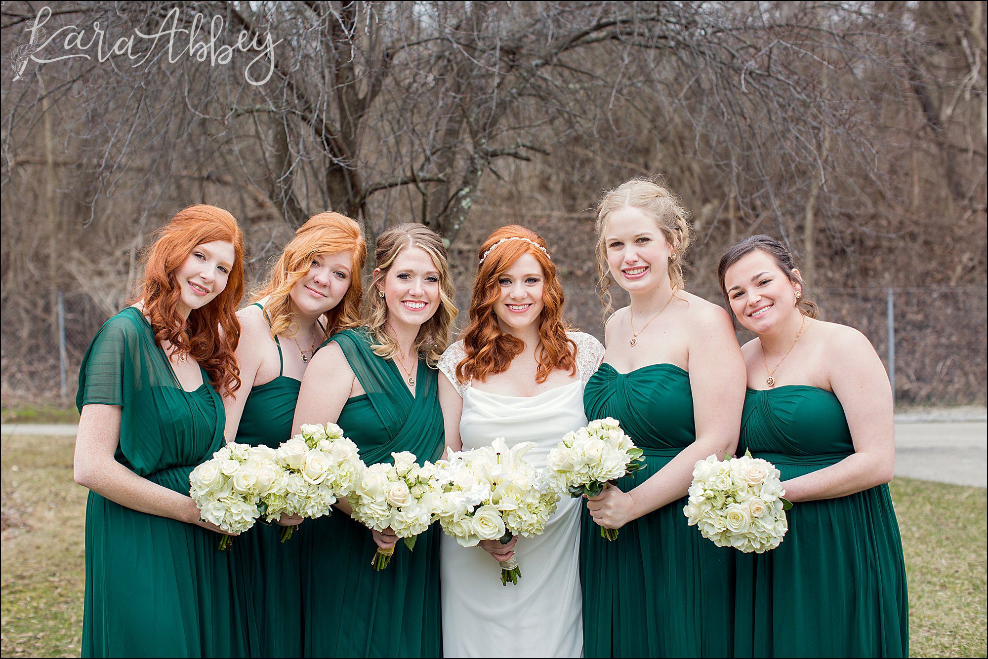 St. Patrick's Day Winter Wedding Portraits at Indian Lake Park in North Huntingdon, PA