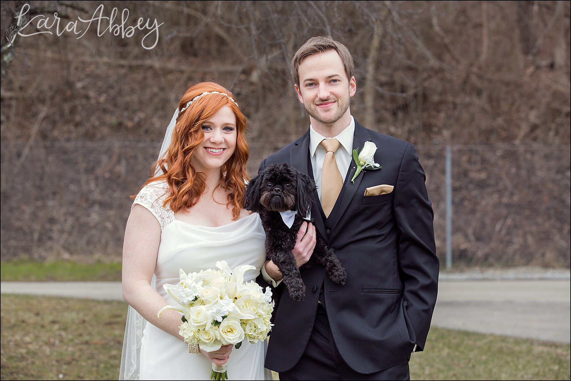 St. Patrick's Day Winter Wedding Portraits at Indian Lake Park in North Huntingdon, PA