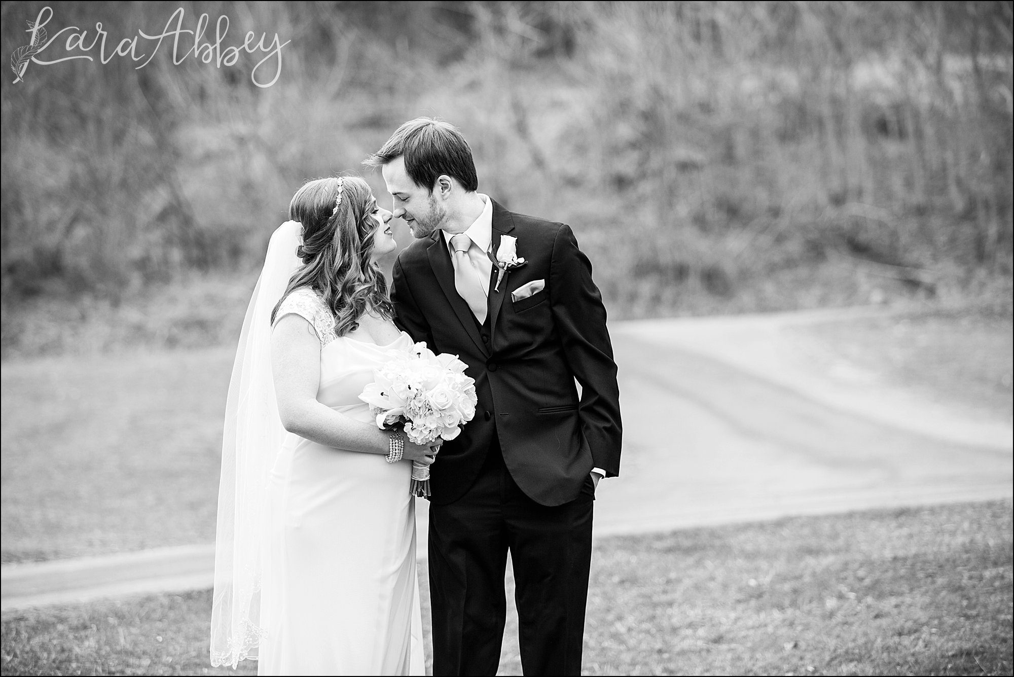 St. Patrick's Day Winter Wedding Portraits at Indian Lake Park in North Huntingdon, PA