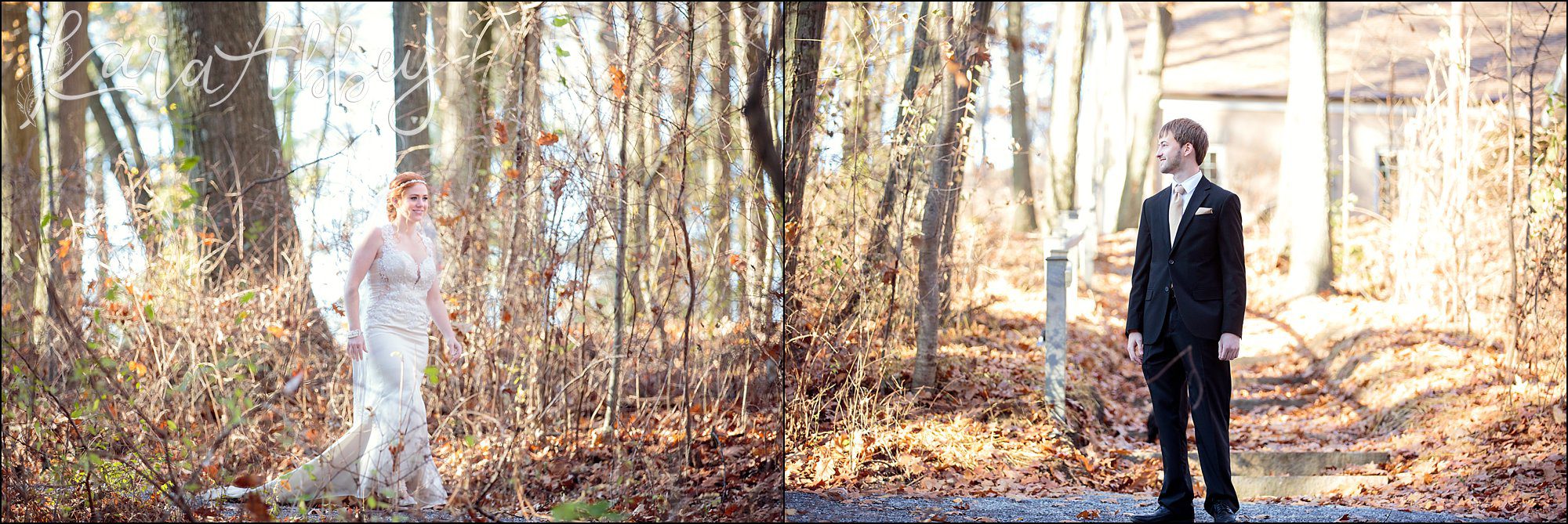 Glowy Fall Wedding Photos of Bride & Groom First Look at Bushy Run Battlefield in Jeannette, PA