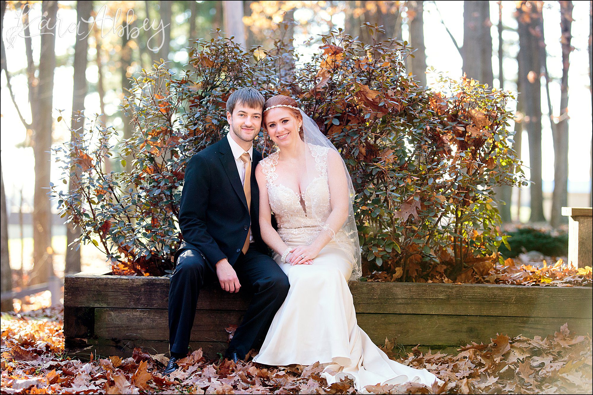 Glowy Fall Wedding Photos of Bride & Groom at Bushy Run Battlefield in Jeannette, PA