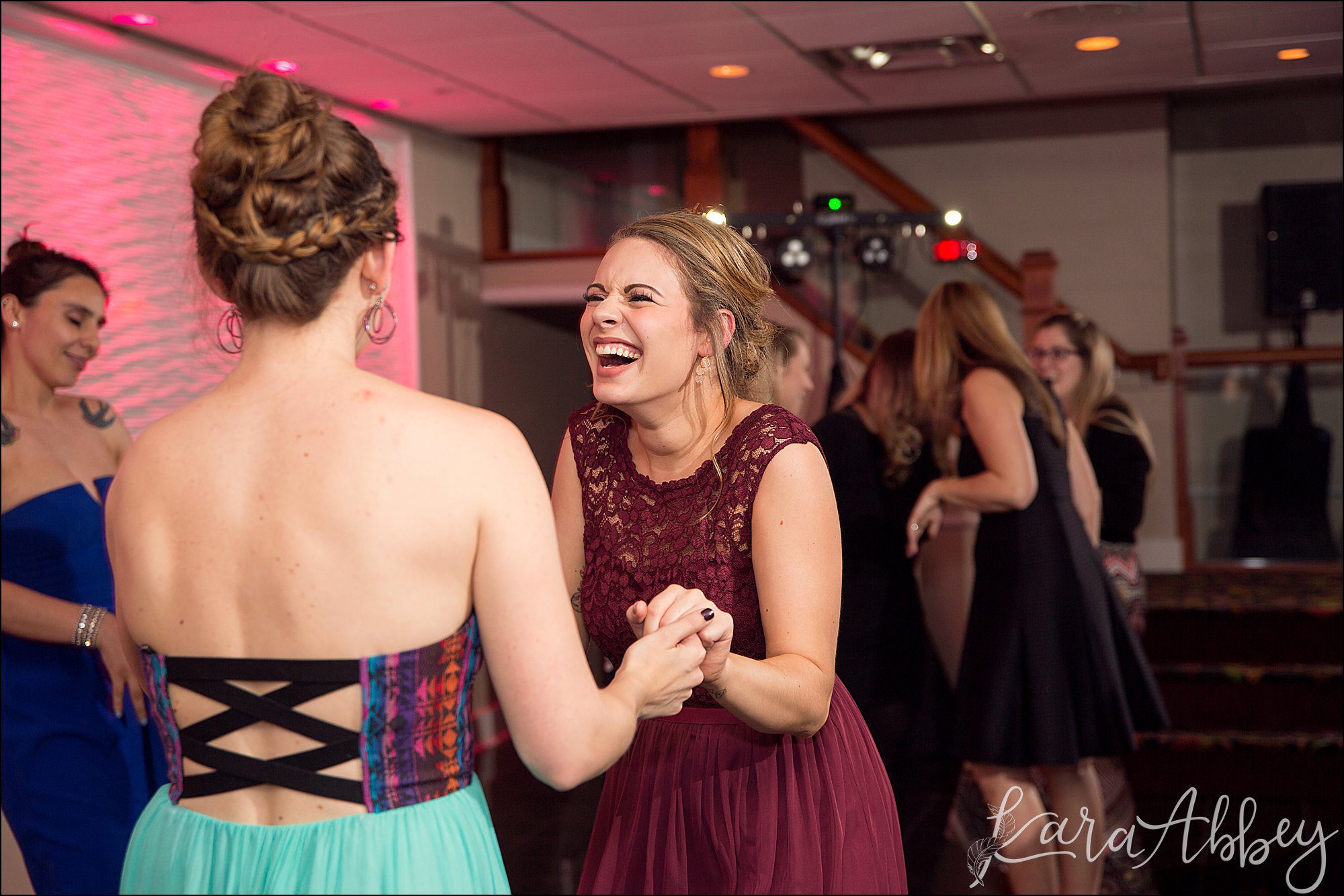 Intimate Pink Winter Wedding Reception at The Fez in Aliquippa, PA