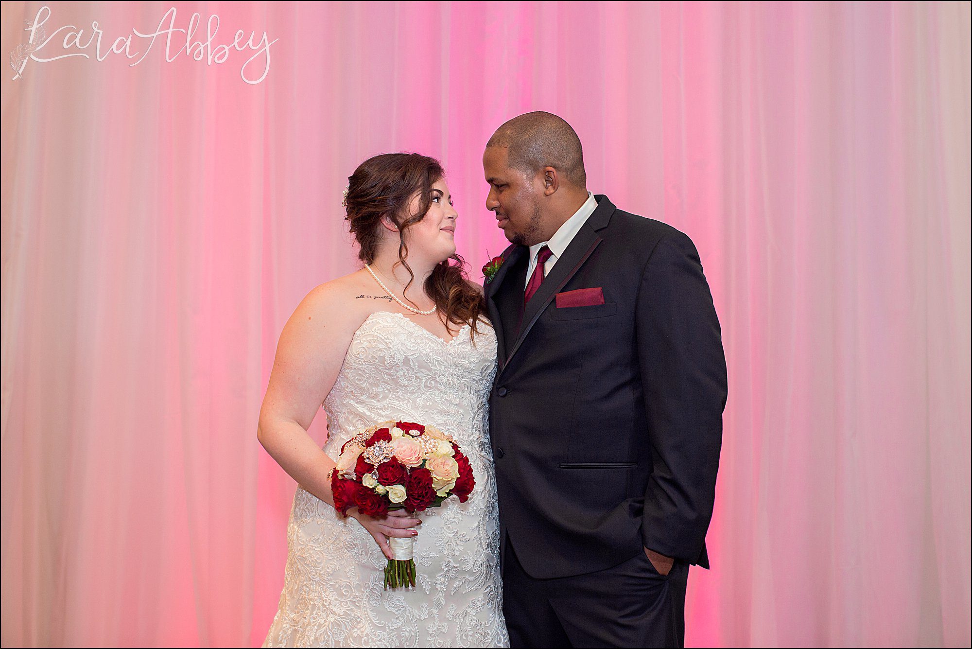 Intimate Pink Winter Wedding Portraits at The Fez in Aliquippa, PA