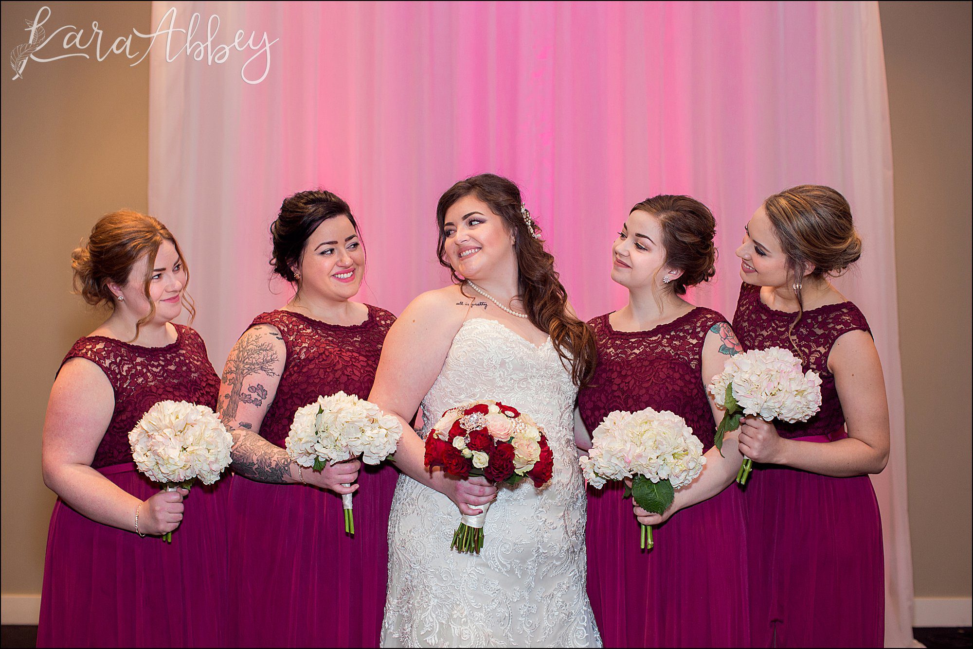 Intimate Pink Winter Wedding Portraits at The Fez in Aliquippa, PA