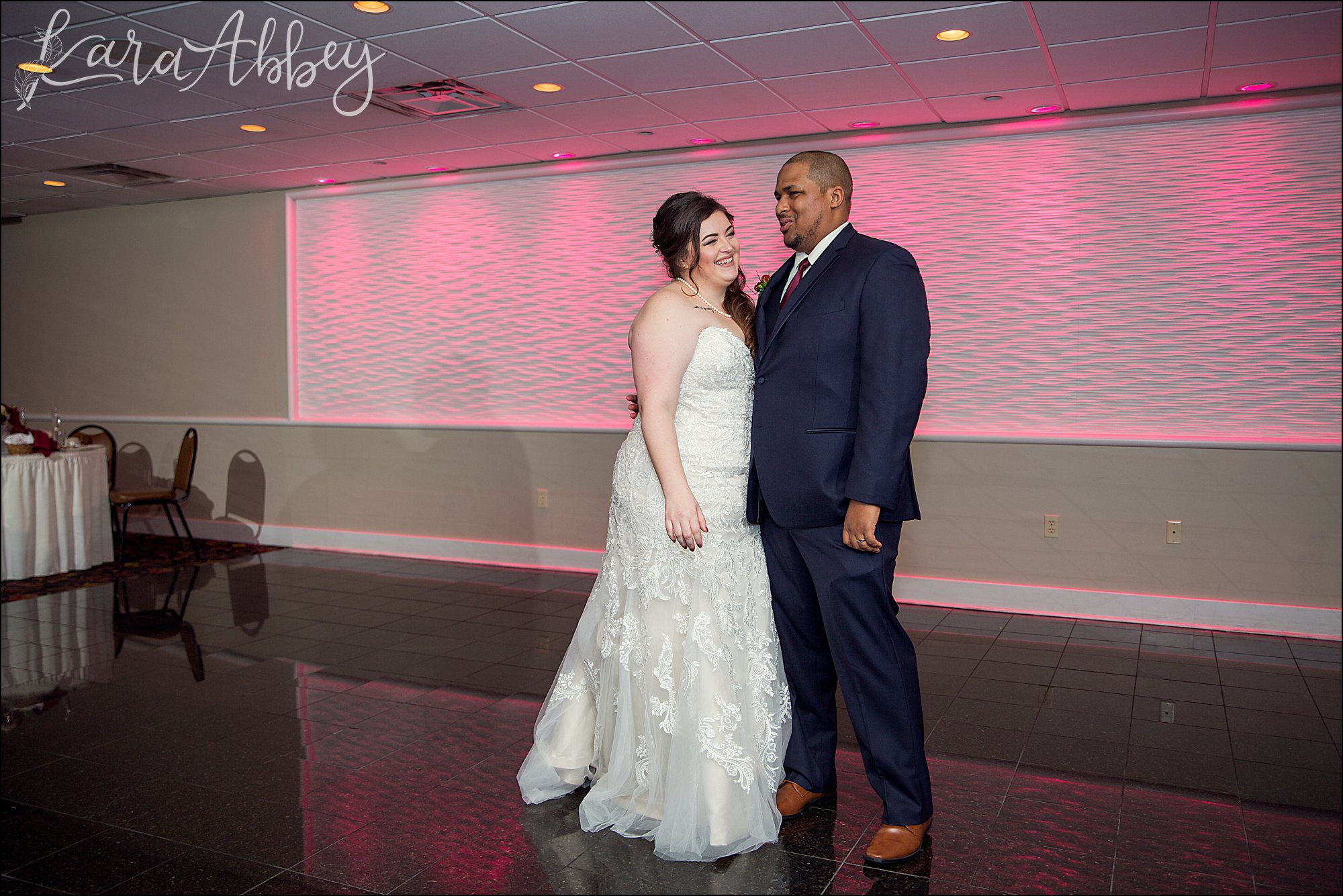Intimate Pink Winter Wedding Reception at The Fez in Aliquippa, PA