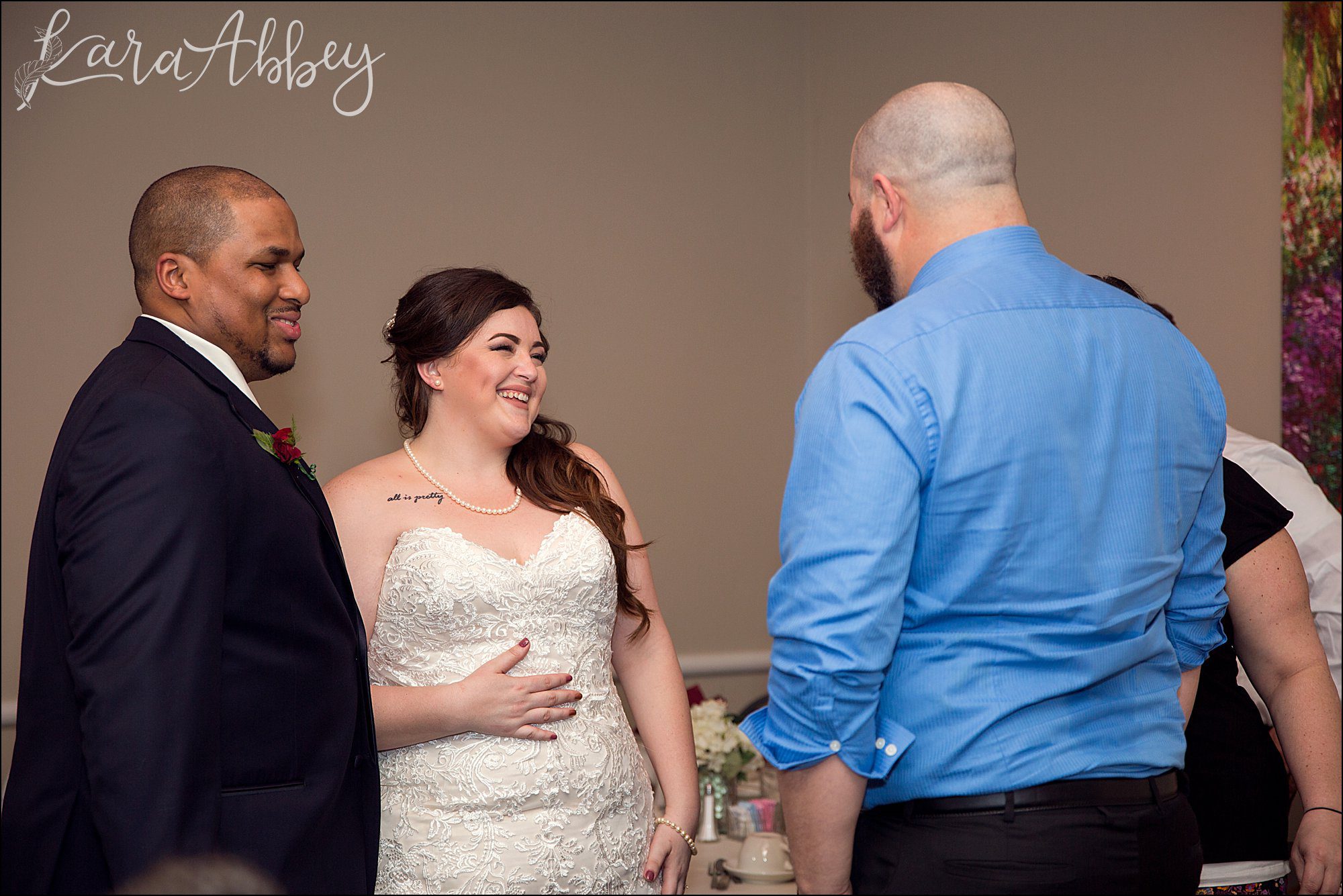 Intimate Pink Winter Wedding Reception at The Fez in Aliquippa, PA