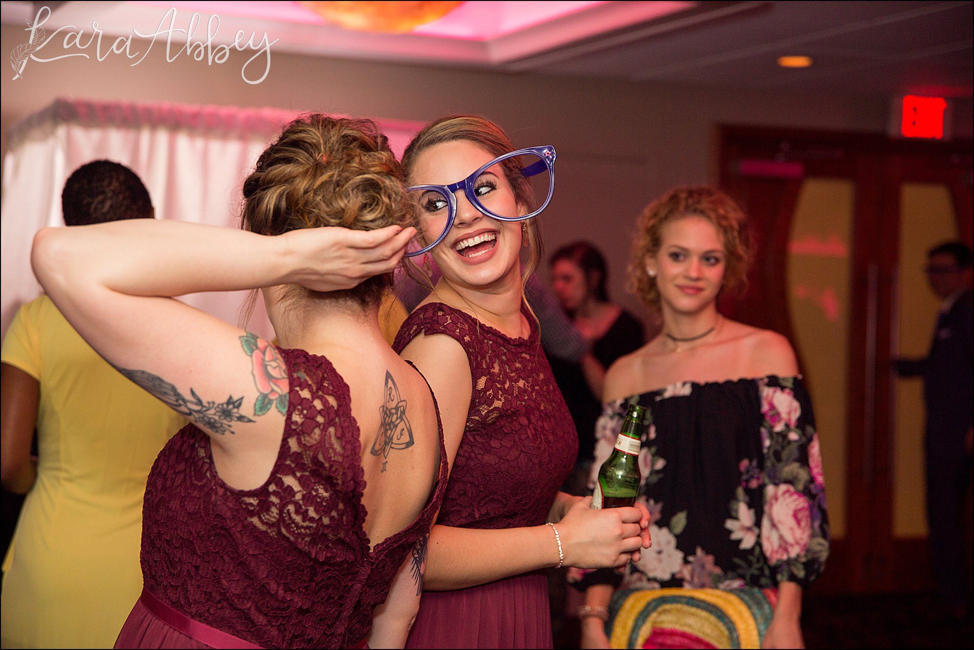Intimate Pink Winter Wedding Reception at The Fez in Aliquippa, PA