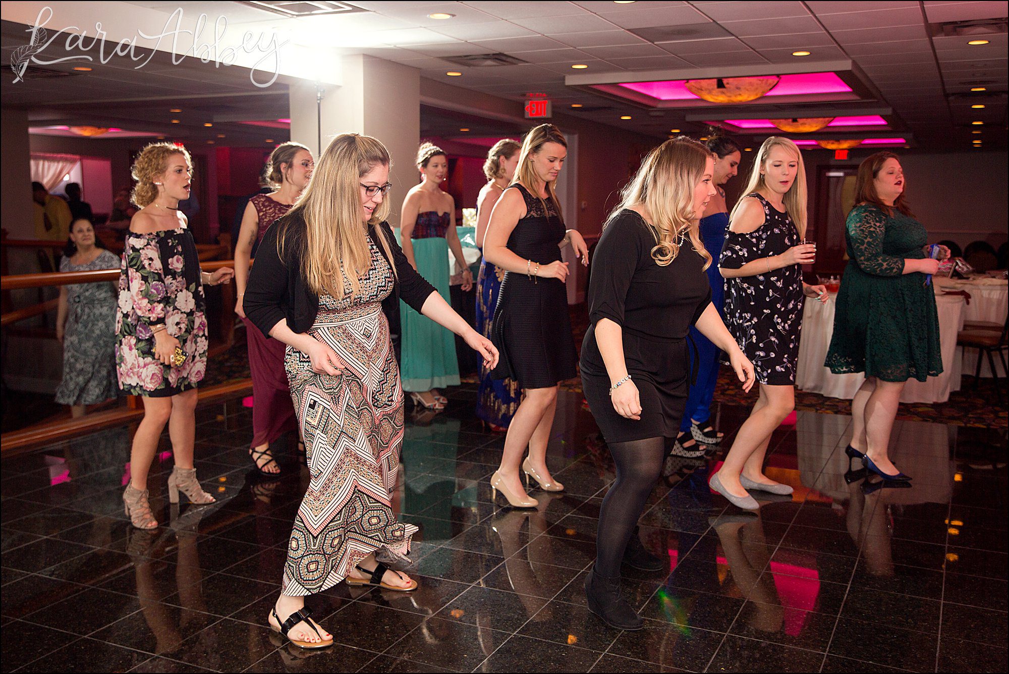 Intimate Pink Winter Wedding Reception at The Fez in Aliquippa, PA